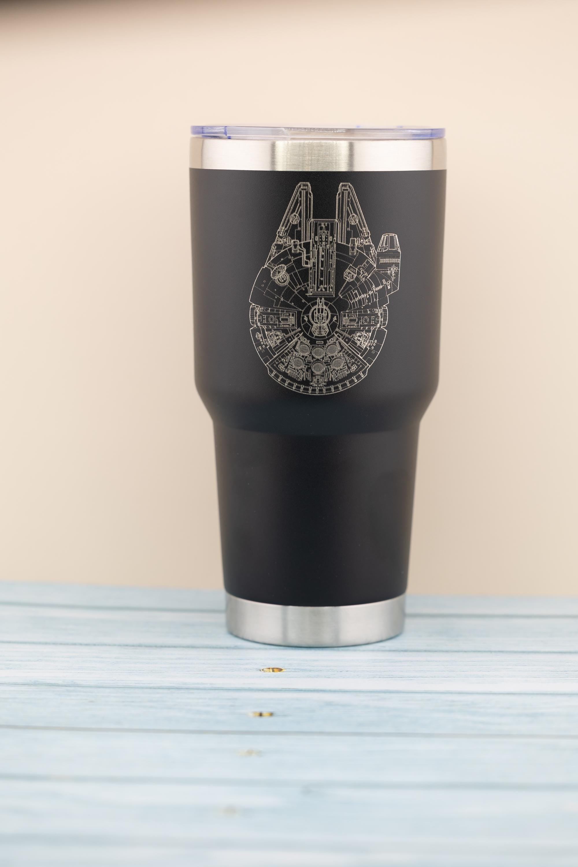 Millennium Falcon Travel Cup – Insulated Stainless Steel Tumbler, Laser Engraved Design