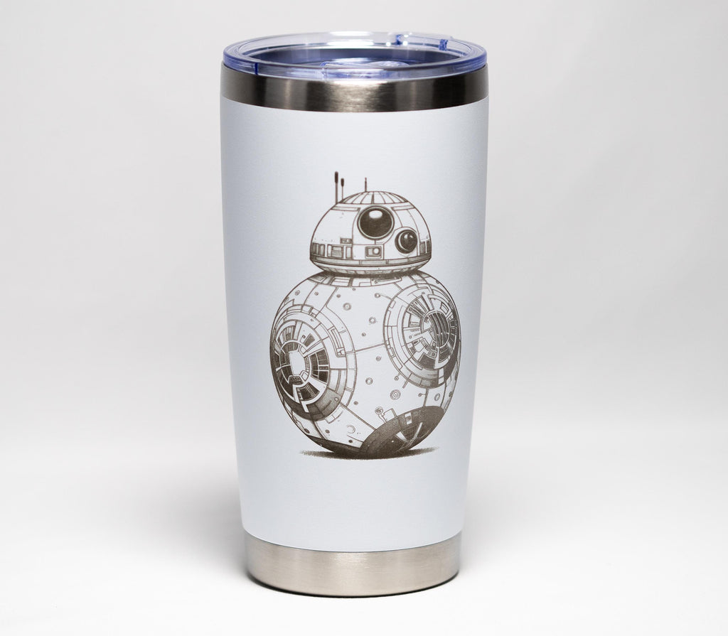 BB8 Stainless Steel Tumbler – Laser Engraved, Custom Powder Coated, 20 oz Insulated Cup
