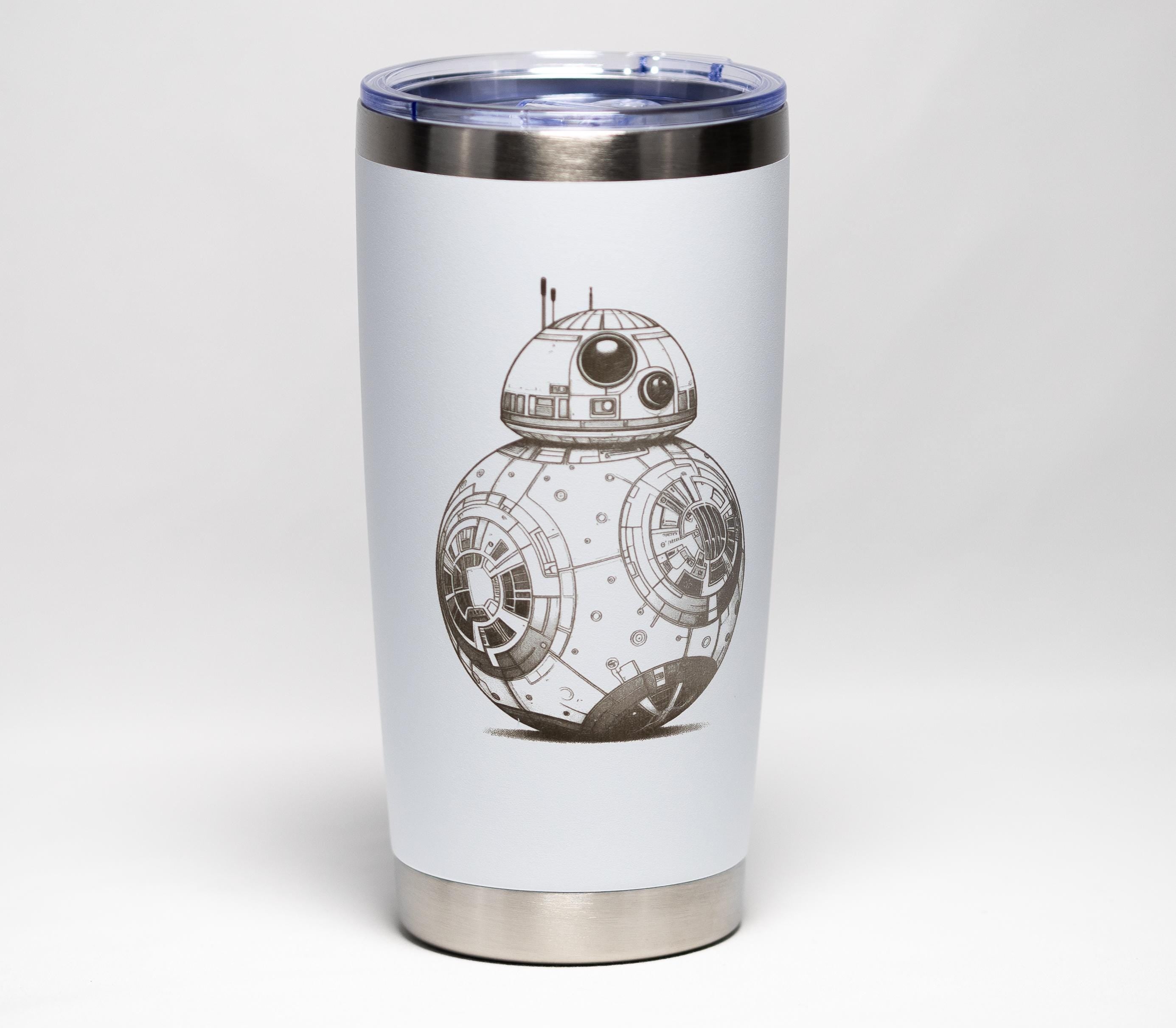 BB8 Stainless Steel Tumbler – Laser Engraved, Custom Powder Coated, 20 oz Insulated Cup