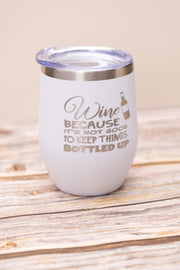 Stainless Steel Wine Tumbler – Vacuum Insulated Cup With Spill Resistant Lid