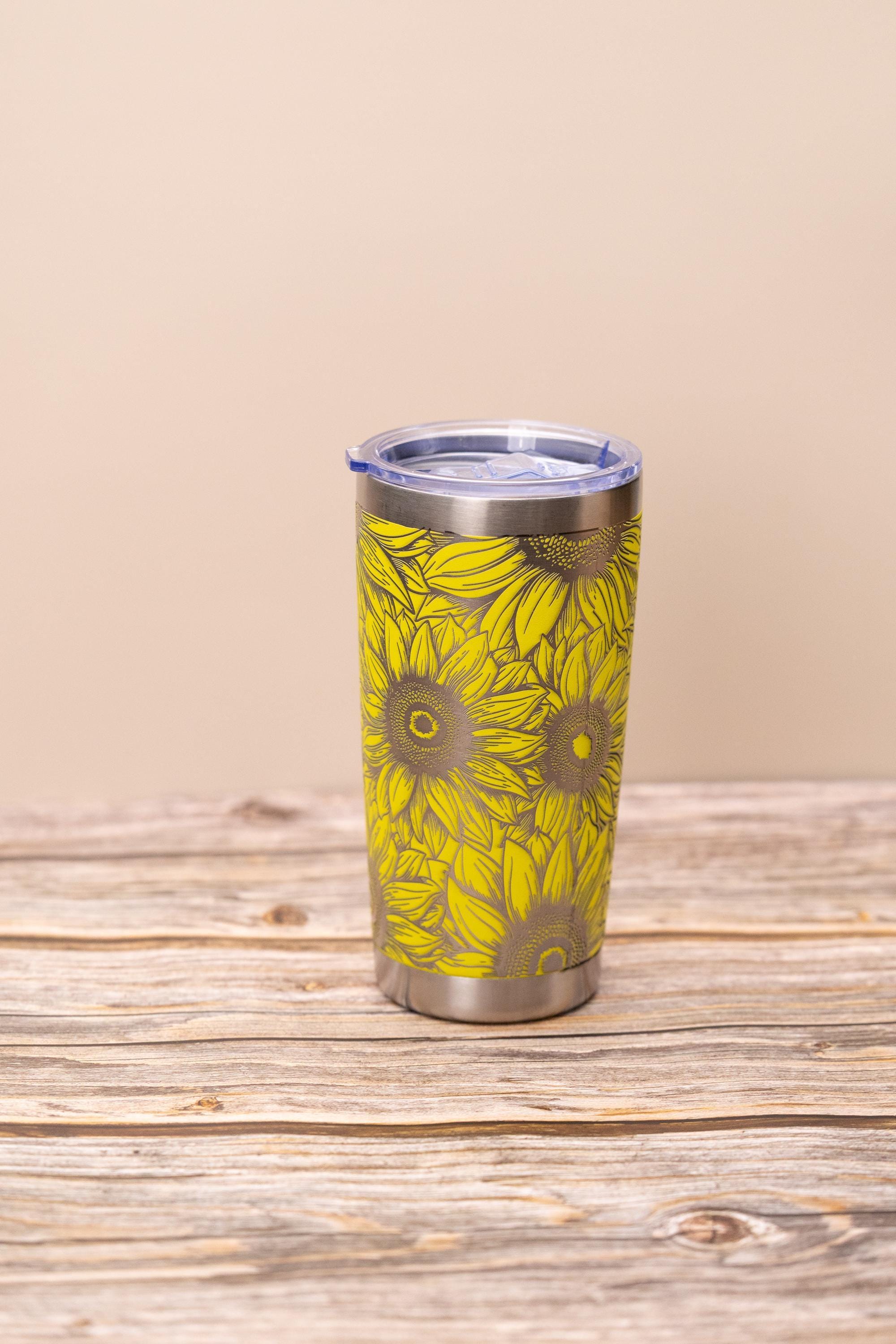 Sunflower Tumbler – 20oz Stainless Steel Double Wall Vacuum Insulated Drinkware