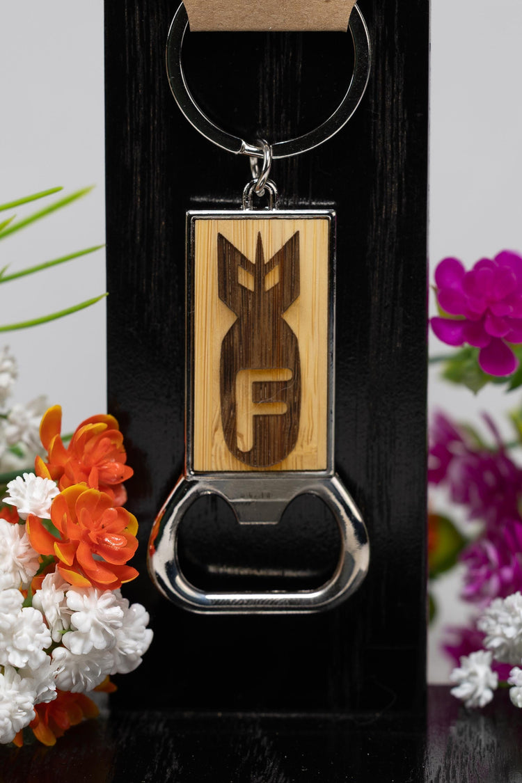 Bottle Opener Keychain – Engraved Wood Key Ring | Funny Beer Gift & Sarcastic Bar Tool