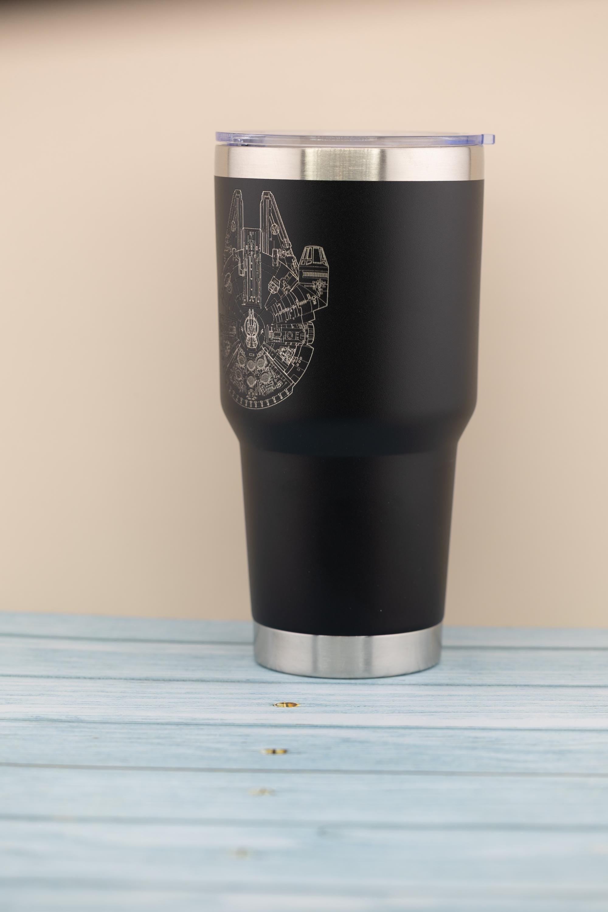 Millennium Falcon Travel Cup – Insulated Stainless Steel Tumbler, Laser Engraved Design