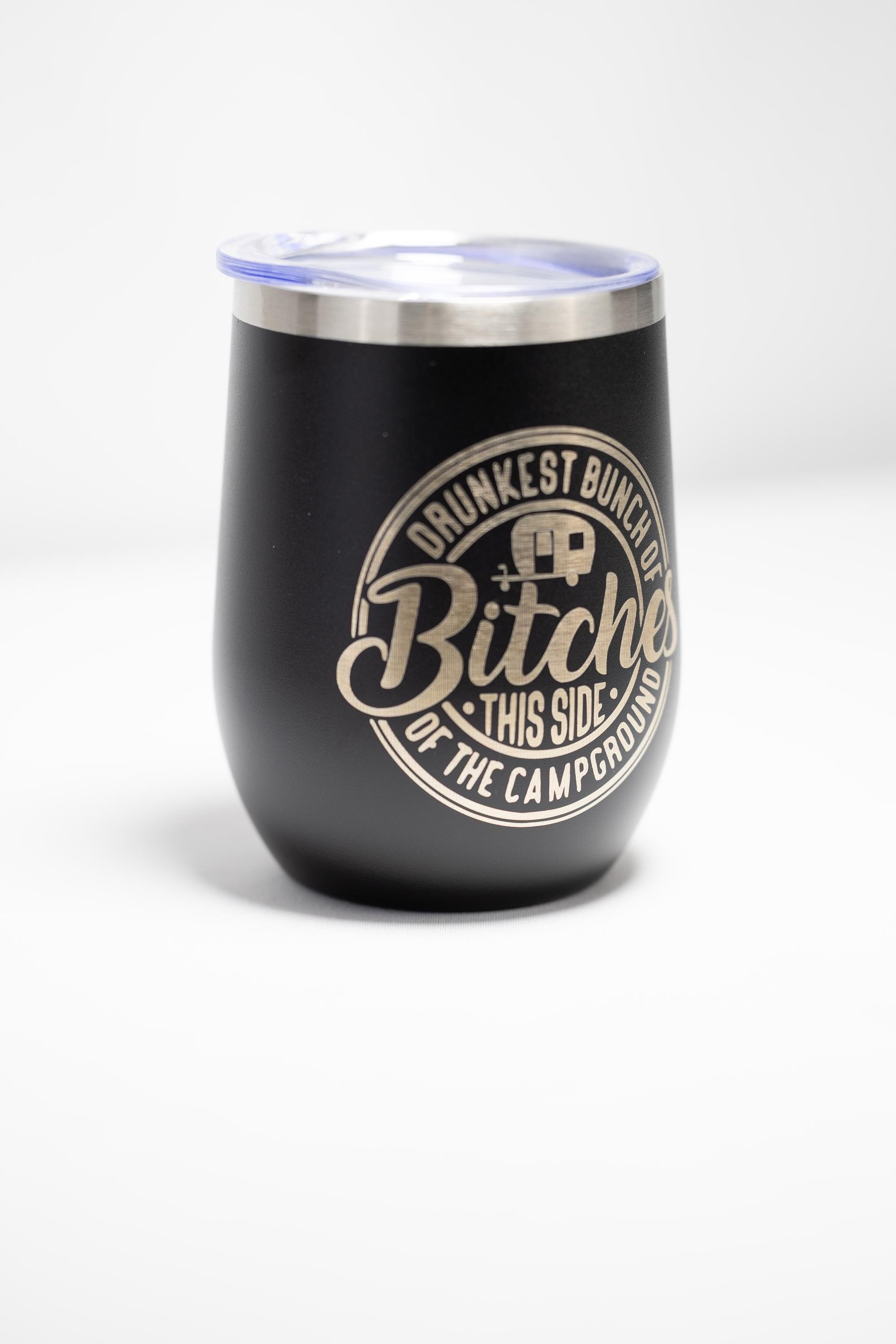 Funny Camping Wine Tumbler – Stainless Steel, Double Wall, 12 oz Insulated Cup