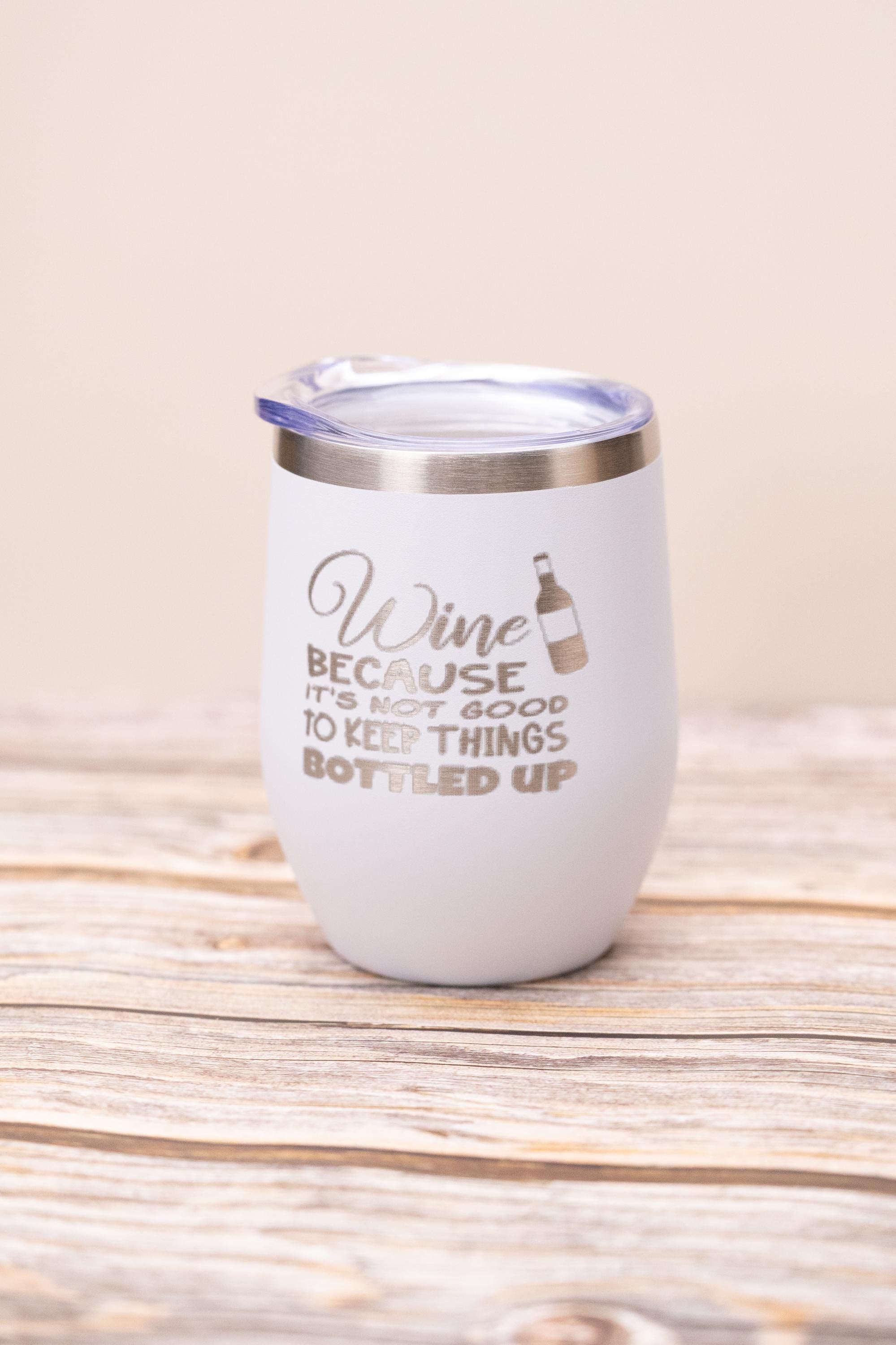 Stainless Steel Wine Tumbler – Vacuum Insulated Cup With Spill Resistant Lid