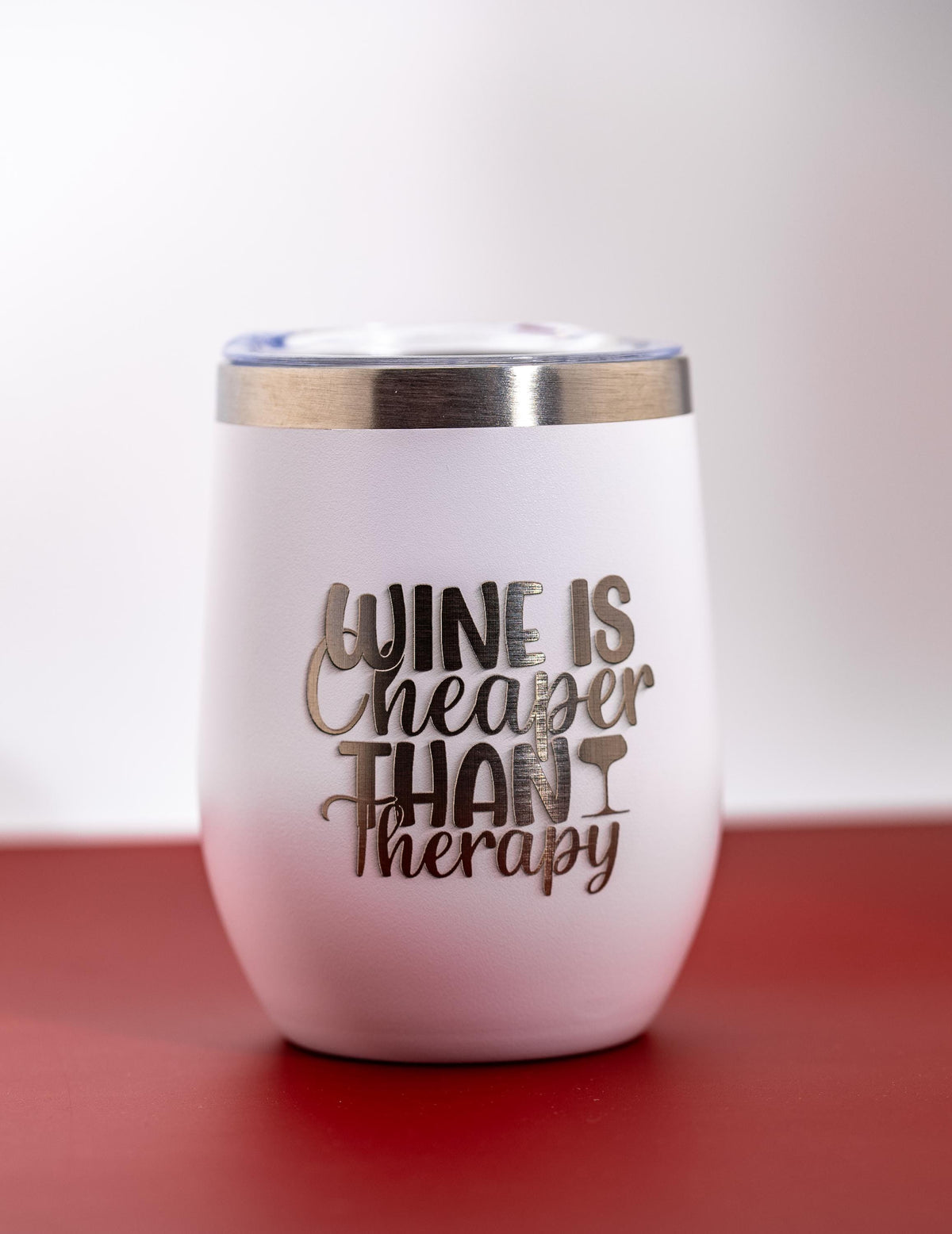 Insulated Wine Tumbler - 12oz Stainless Steel Double Wall, Laser Engraved Funny Gift