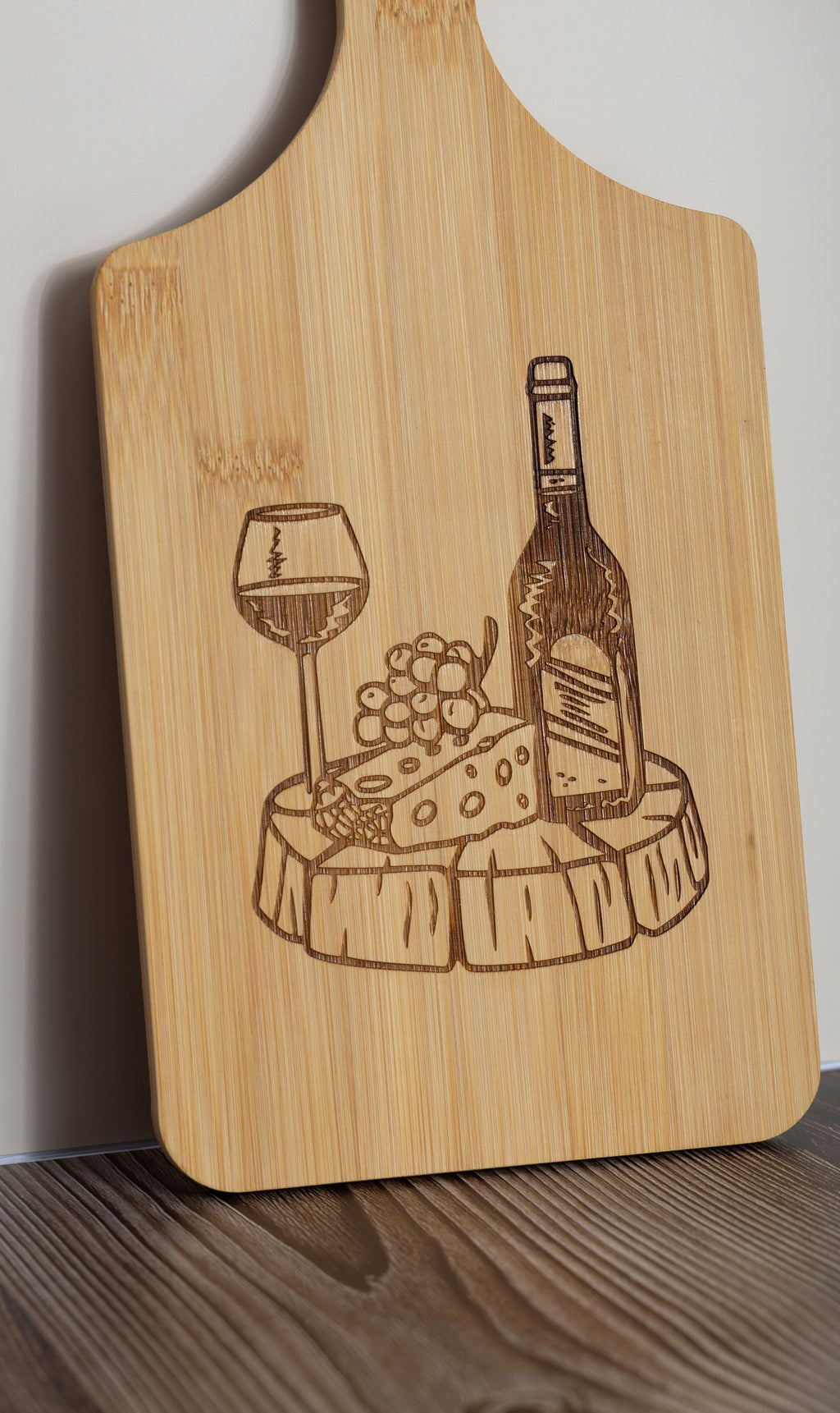 Bamboo Charcuterie Board – Laser Engraved Wine And Cheese Serving Tray