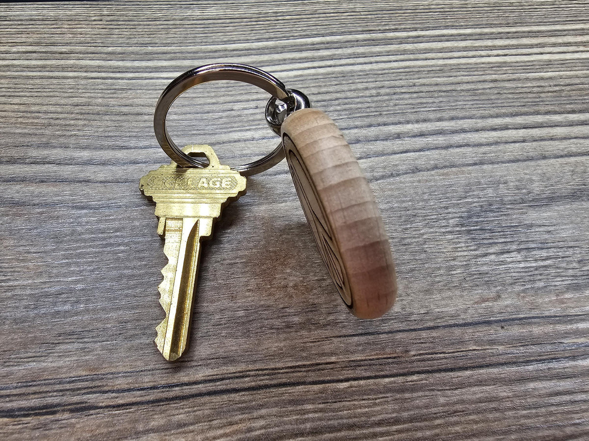 Peace Sign Keychain - Boho Style Charm | Hardwood Double Sided Engraving