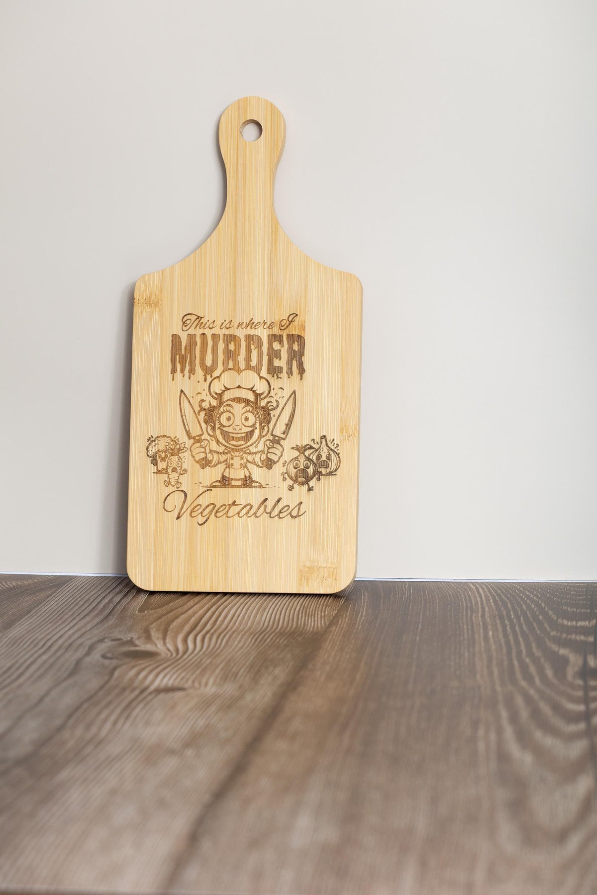 Bamboo Cutting Board – Eco Friendly Compact Prep Board with Laser Engraved Quote
