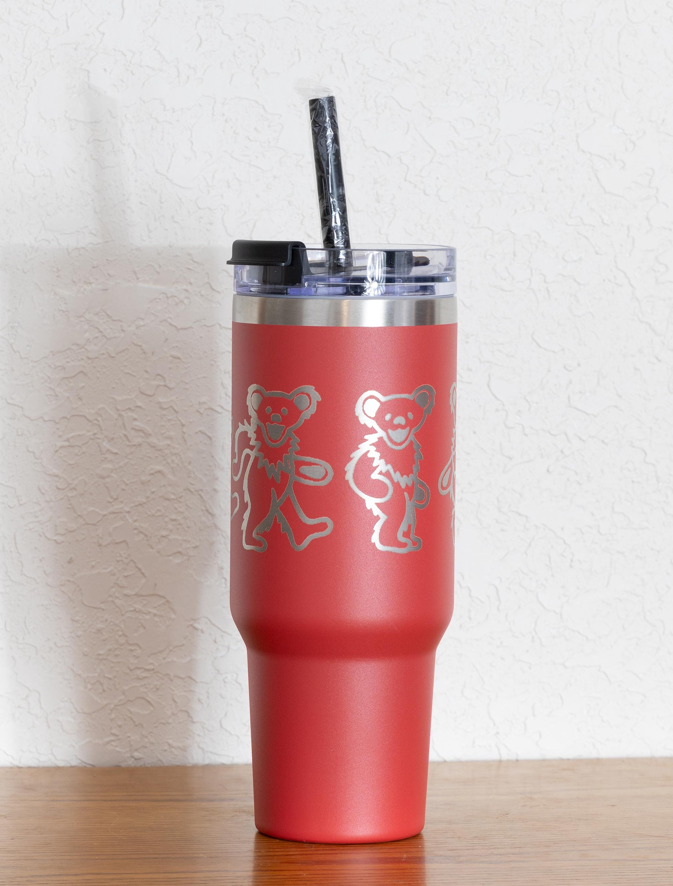 Grateful Dead Tumbler - 40oz Stainless Steel Cup With Dancing Bears Design