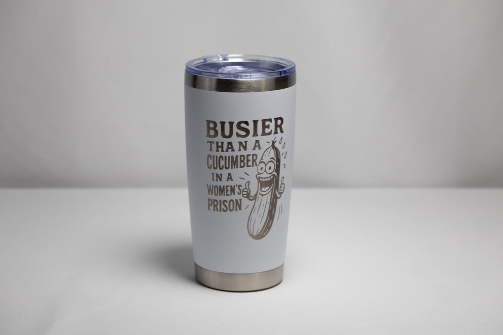 Laser Engraved Tumbler - 20 oz Stainless Steel Cup With Custom Color & Double Wall Insulation