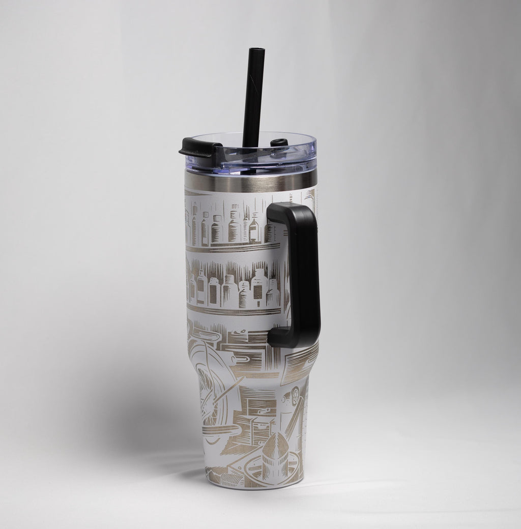 Biker Style Tumbler – 40 oz Vacuum Insulated Cup | Stainless Steel, Powder Coated Finish