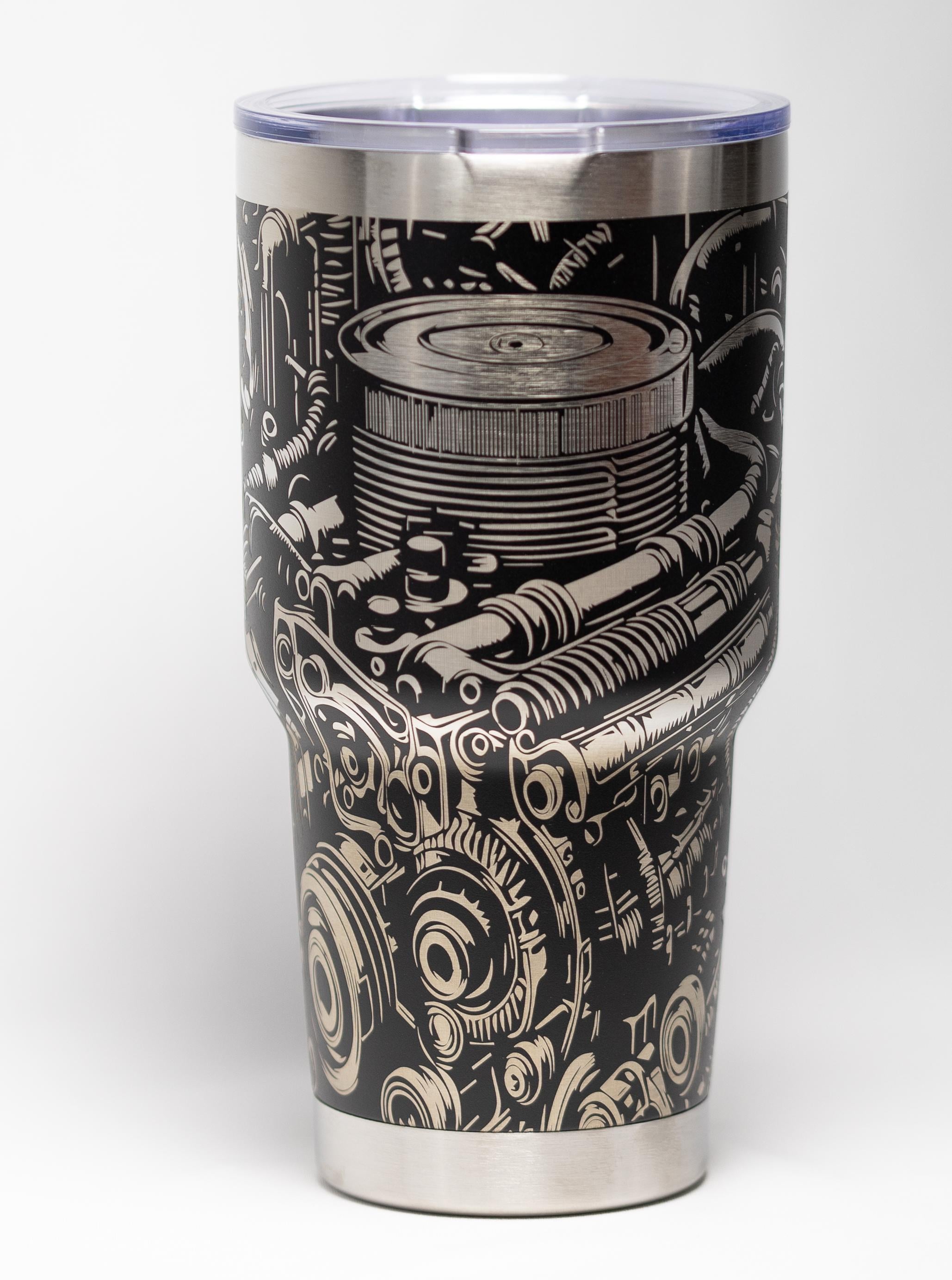 V8 Engine Tumbler - Stainless Steel Cup | Laser Engraved, Double Wall Insulated