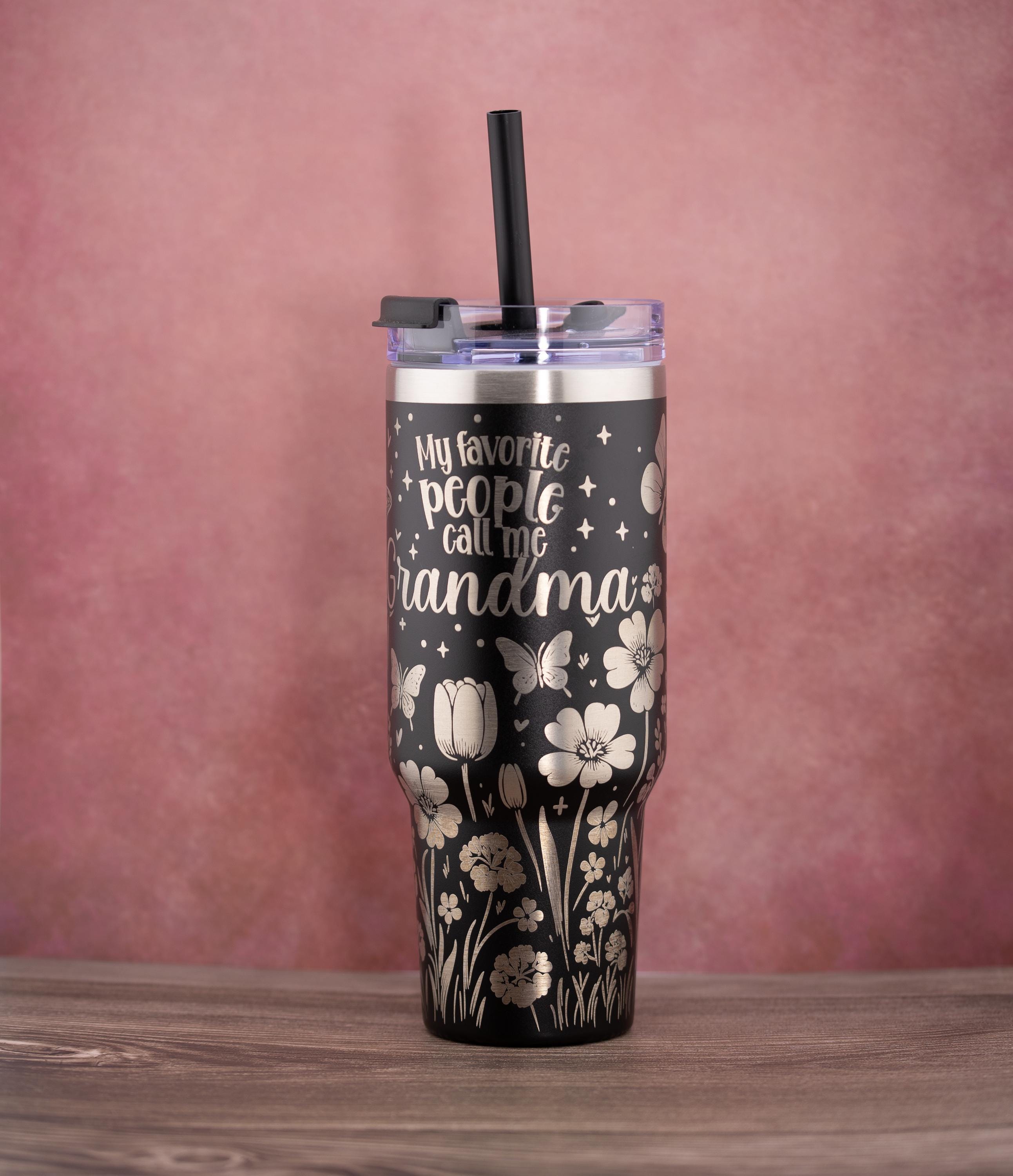 Grandma Engraved Tumbler – 40oz Stainless Steel Cup | Insulated Travel Mug