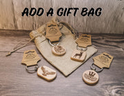 Hunter Buck Keychain - Double Sided Hardwood Laser Engraved Buck Silhouette