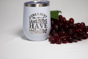 Wine Tumbler - 12 oz Stainless Steel Cup | Laser Engraved Girls Night Tumbler