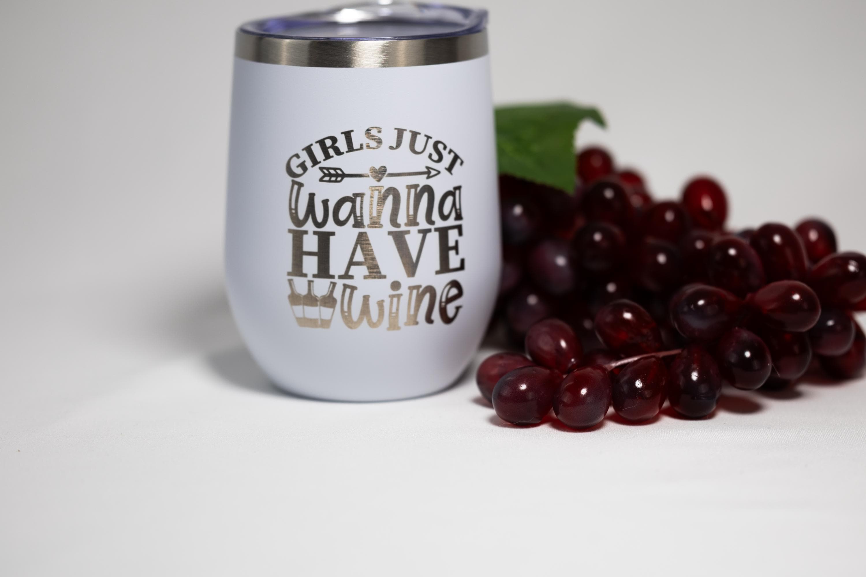 Wine Tumbler - 12 oz Stainless Steel Cup | Laser Engraved Girls Night Tumbler