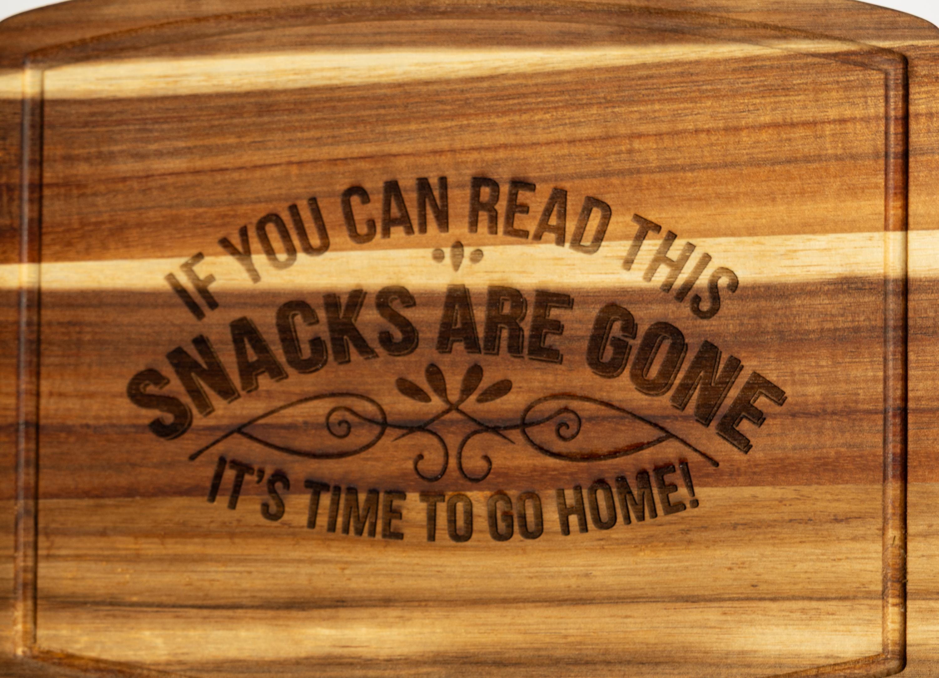 Funny Acacia Charcuterie - 10x12 Inch Wooden Cheese Board & Snack Server