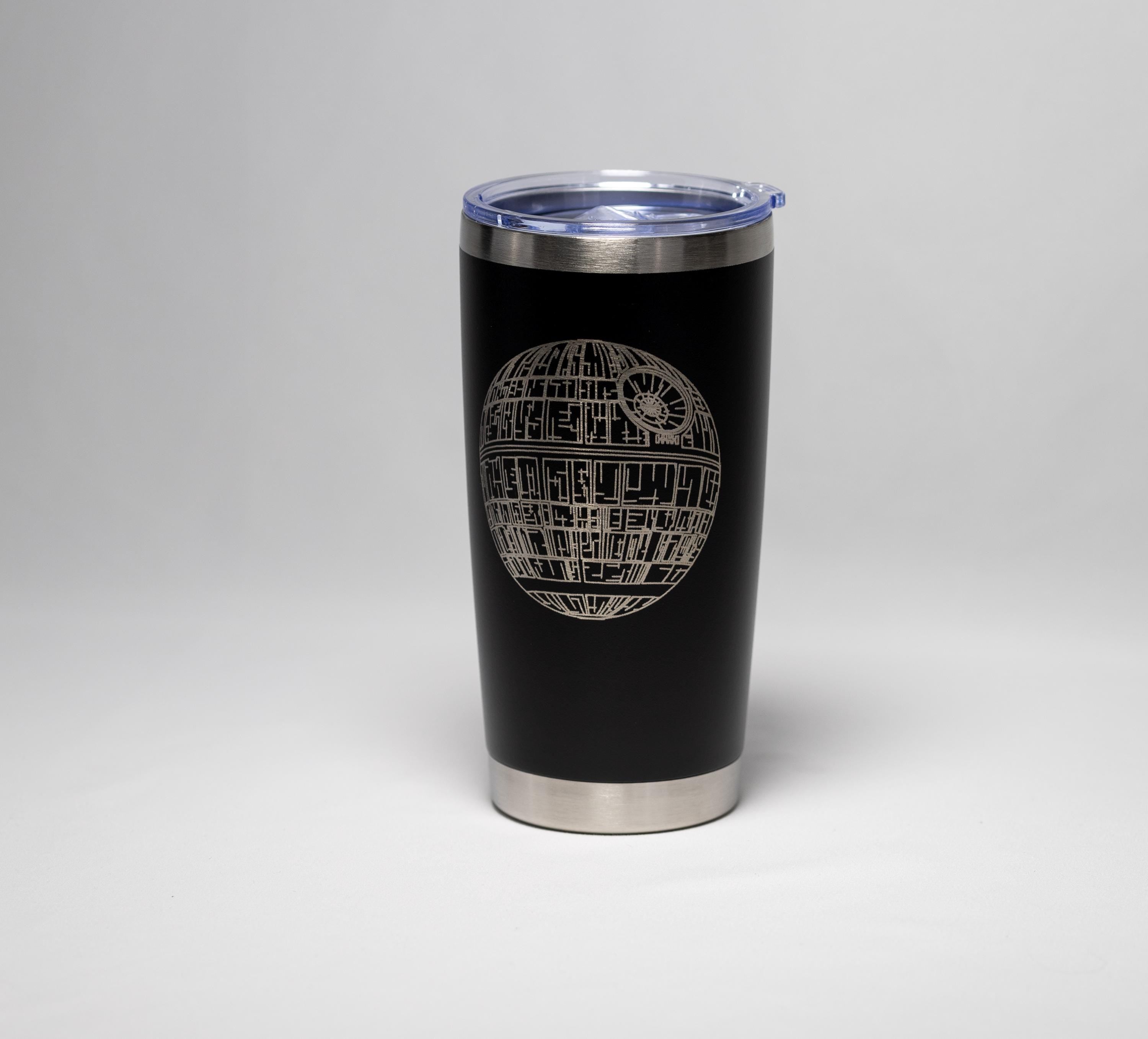 Space Battle Station Tumbler | Laser Engraved Stainless Steel Cup - Double Wall Vacuum