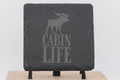 Rustic Slate Coasters – Cabin Life Coasters Set of 4 with Furniture Protection Pads