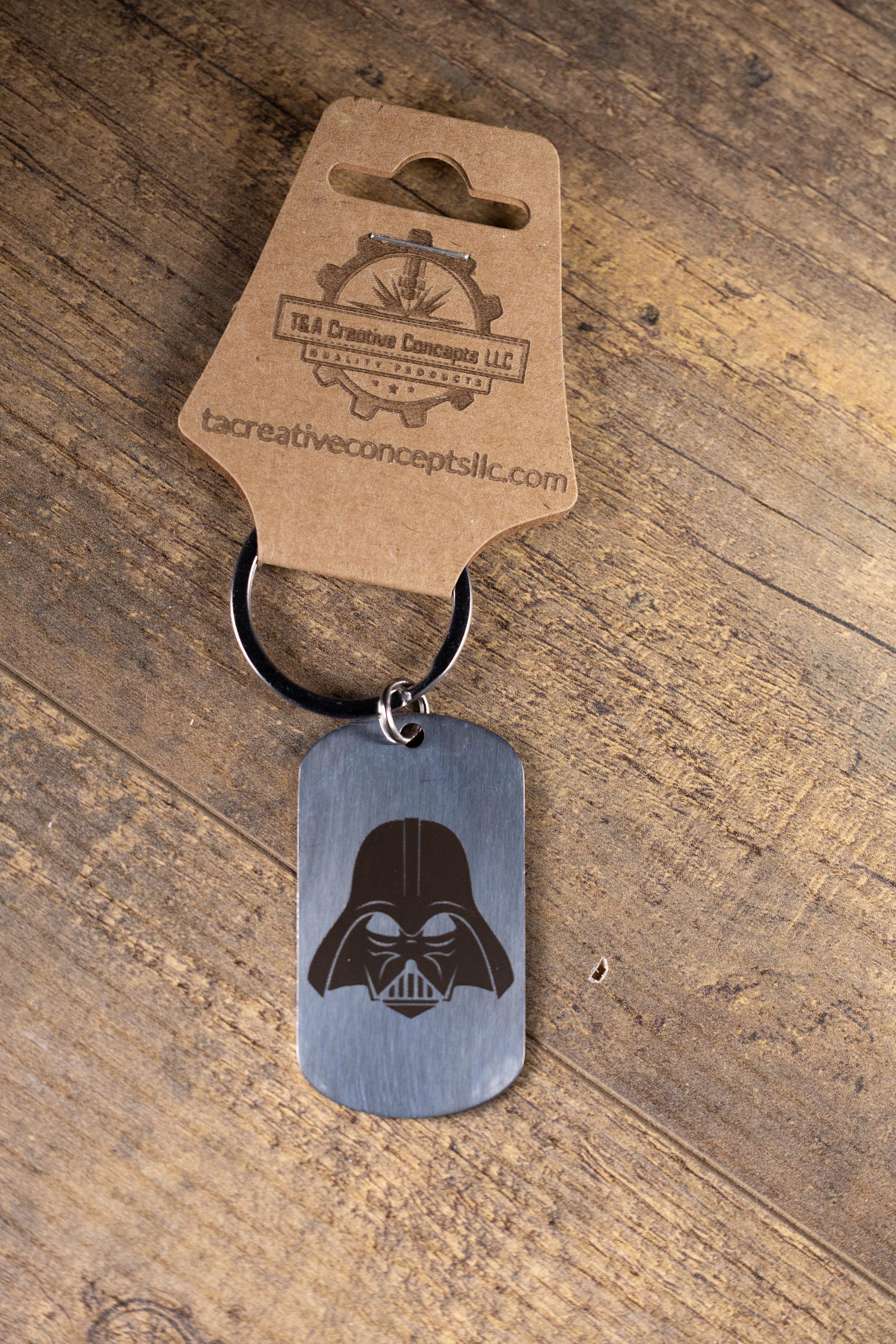 Darth Vader Keychain - Polished Stainless Steel Star Wars Helmet Design