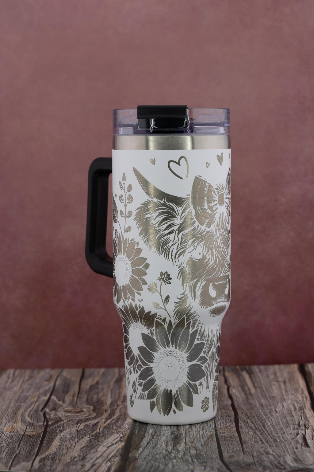 Highland Cow Tumbler - 40oz Stainless Steel Double Wall Vacuum Insulated Cup