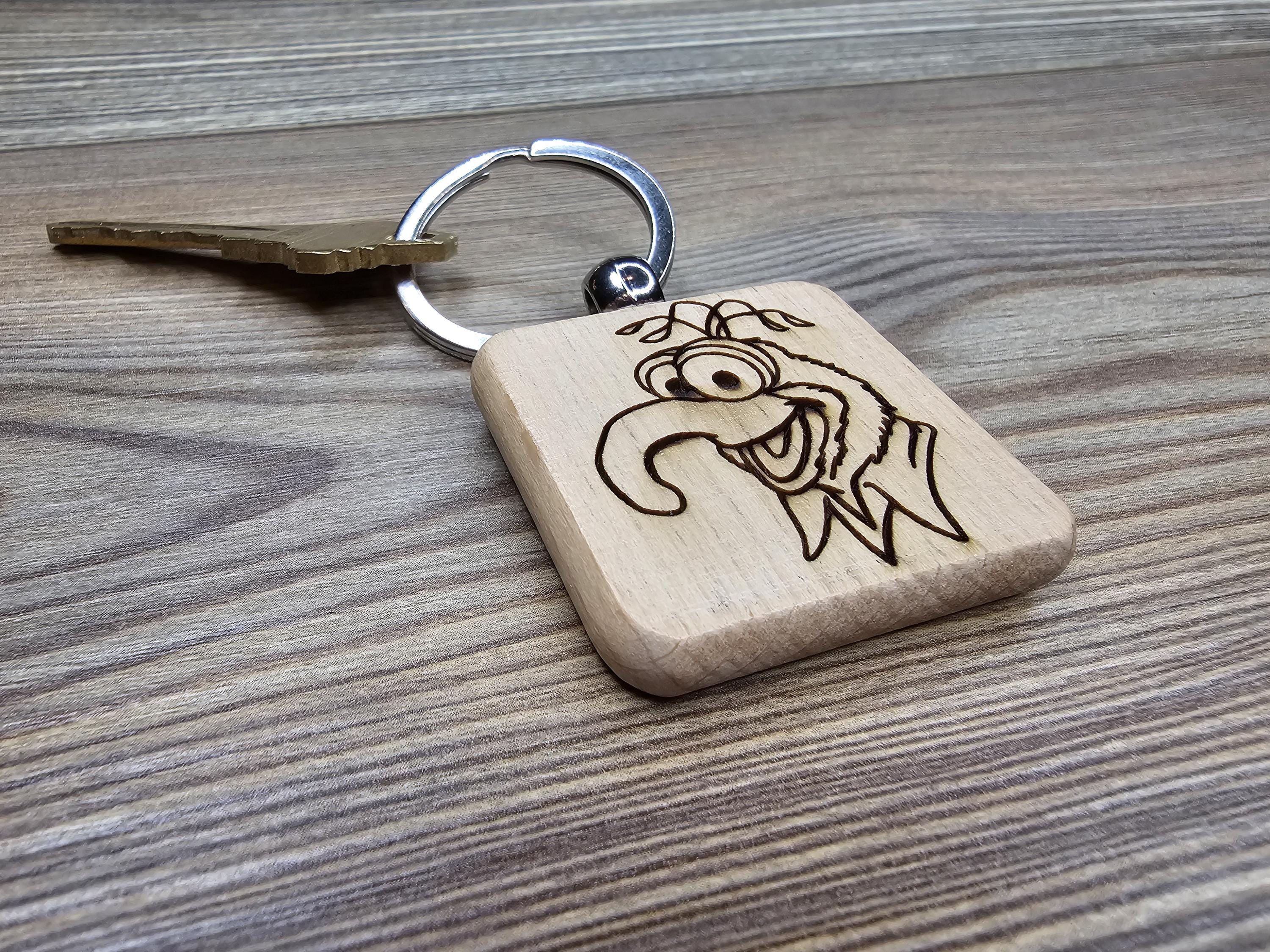 Gonzo Muppets Keychain | Handcrafted Double Sided Hardwood Keychain with Laser Engraved Design