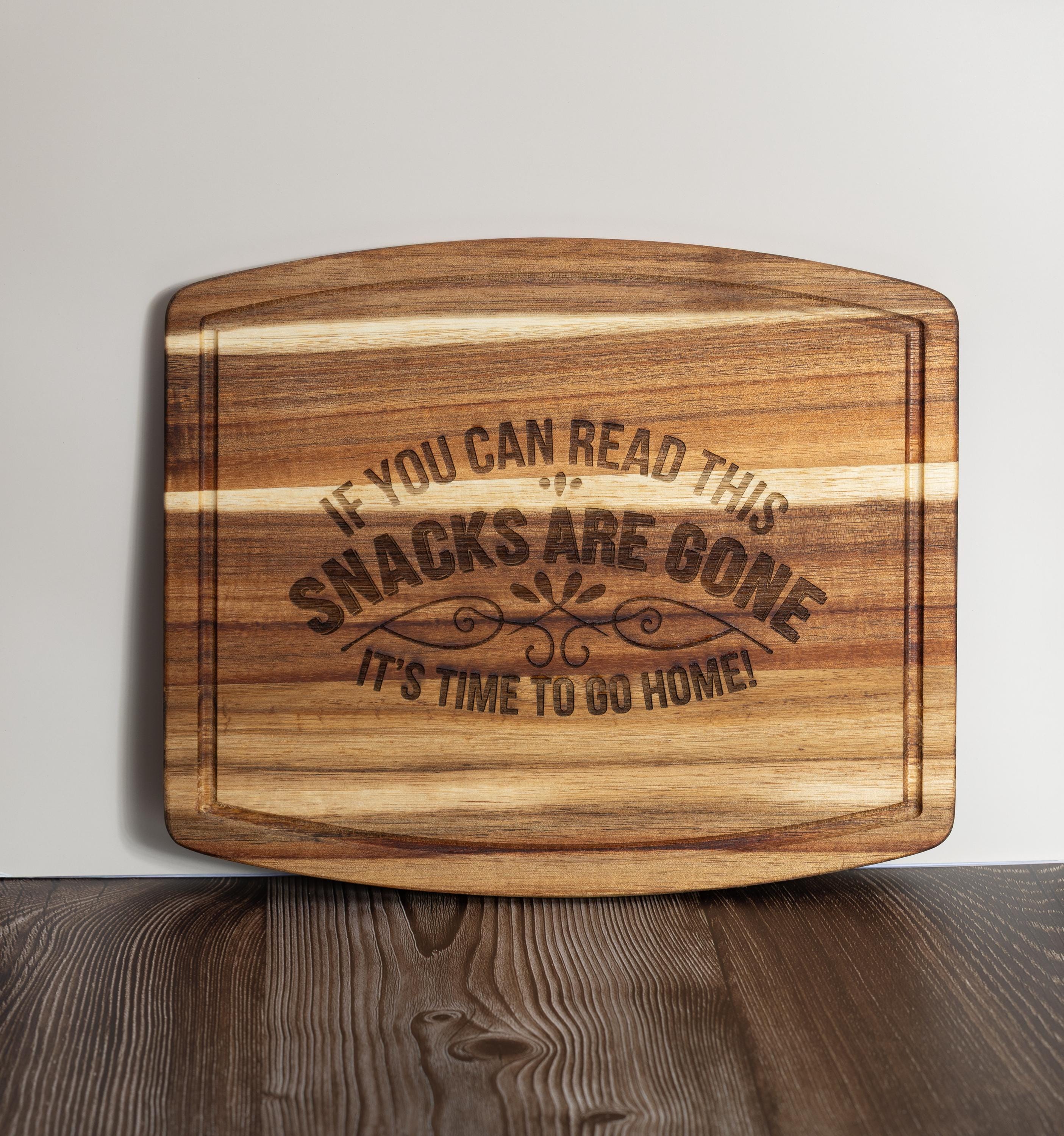 Funny Acacia Charcuterie - 10x12 Inch Wooden Cheese Board & Snack Server