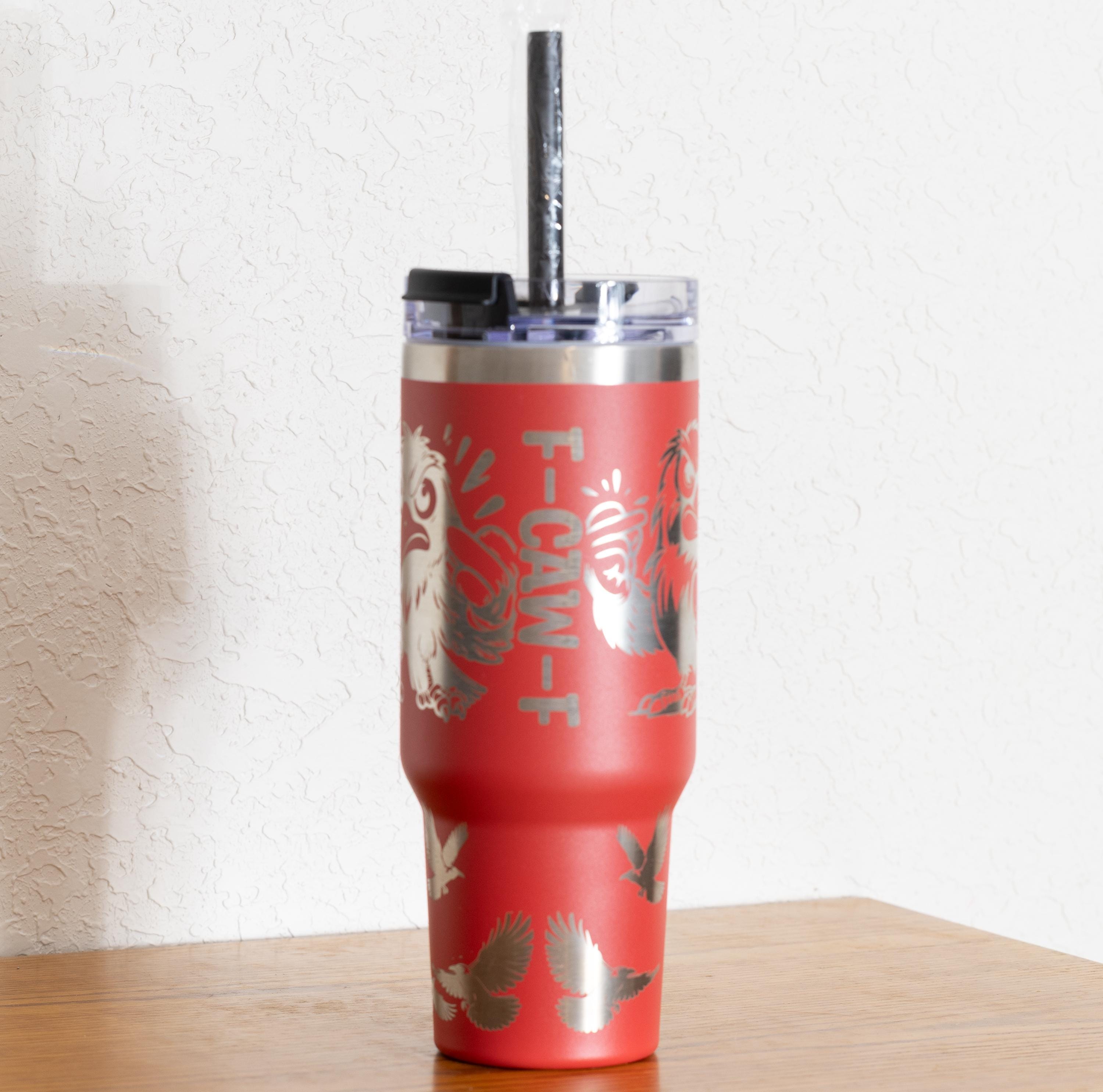 40oz Stainless Steel Tumbler – Vacuum Insulated Cup With Handle, Lid & Straw