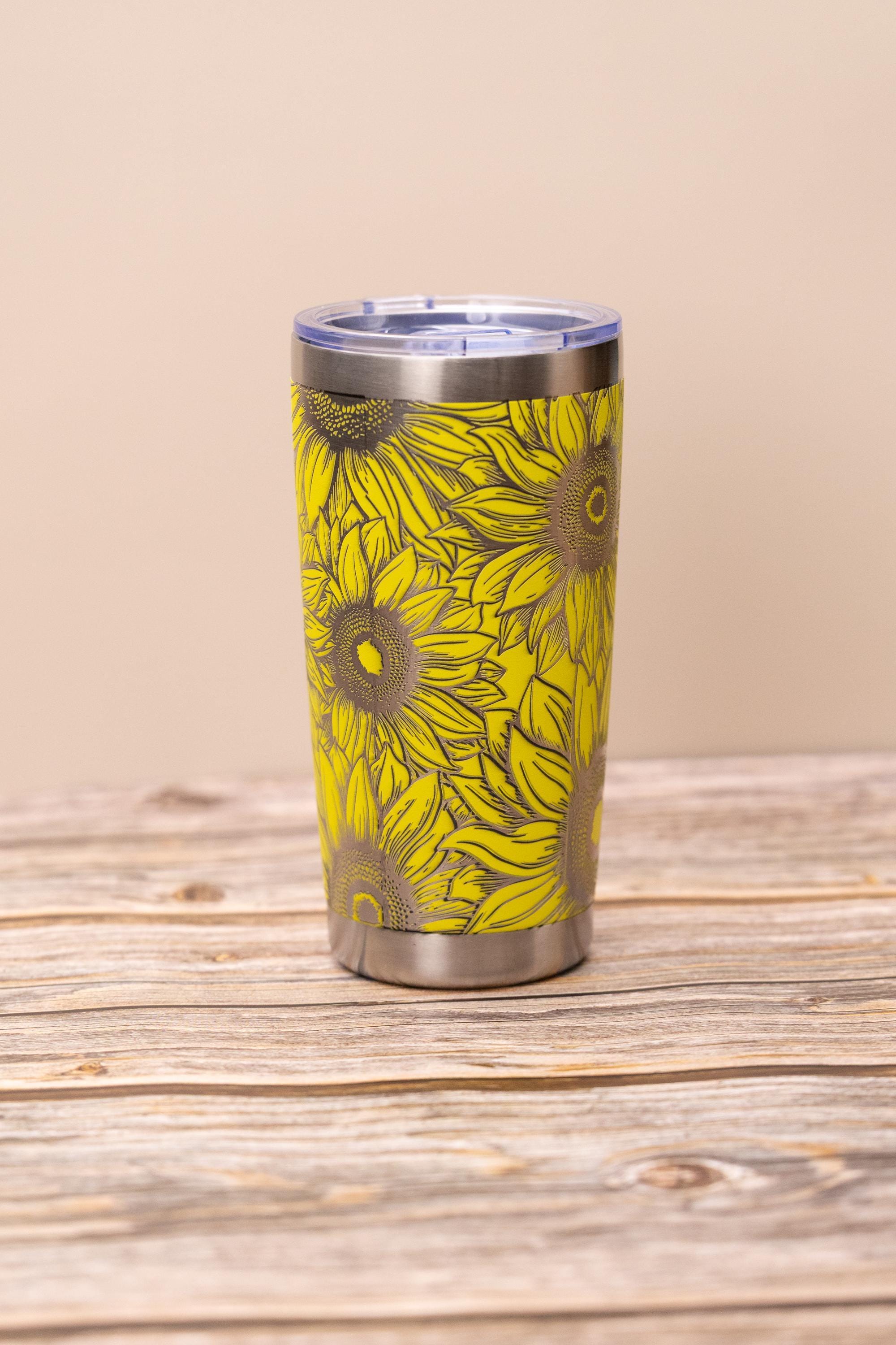 Sunflower Tumbler – 20oz Stainless Steel Double Wall Vacuum Insulated Drinkware