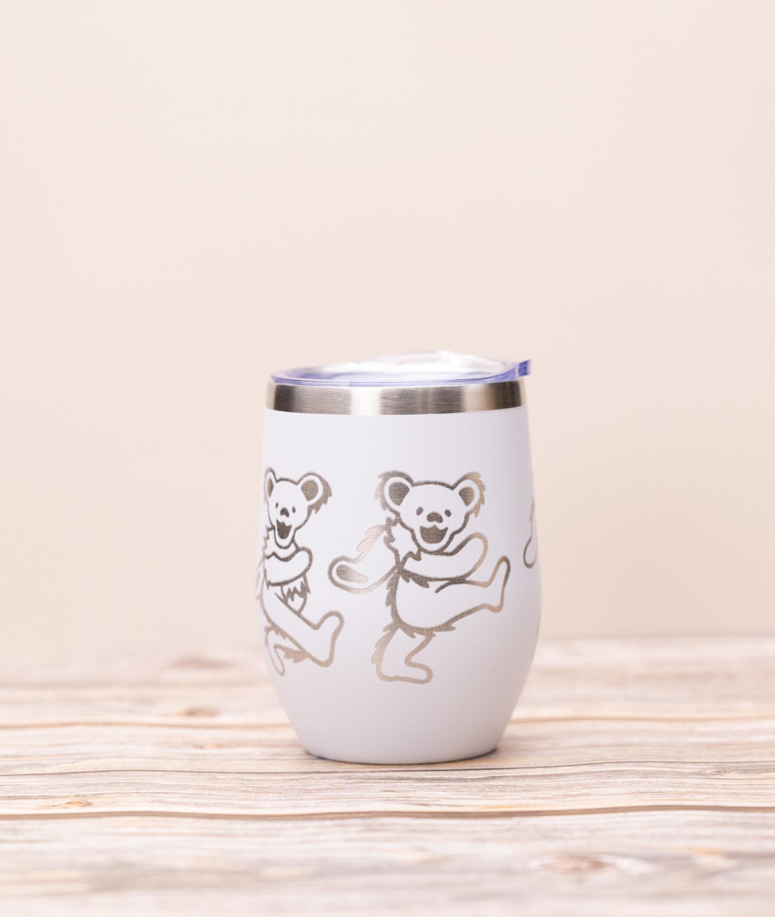 Grateful Dead Wine Tumbler - Insulated Stainless Steel Double Wall Cup, 12oz