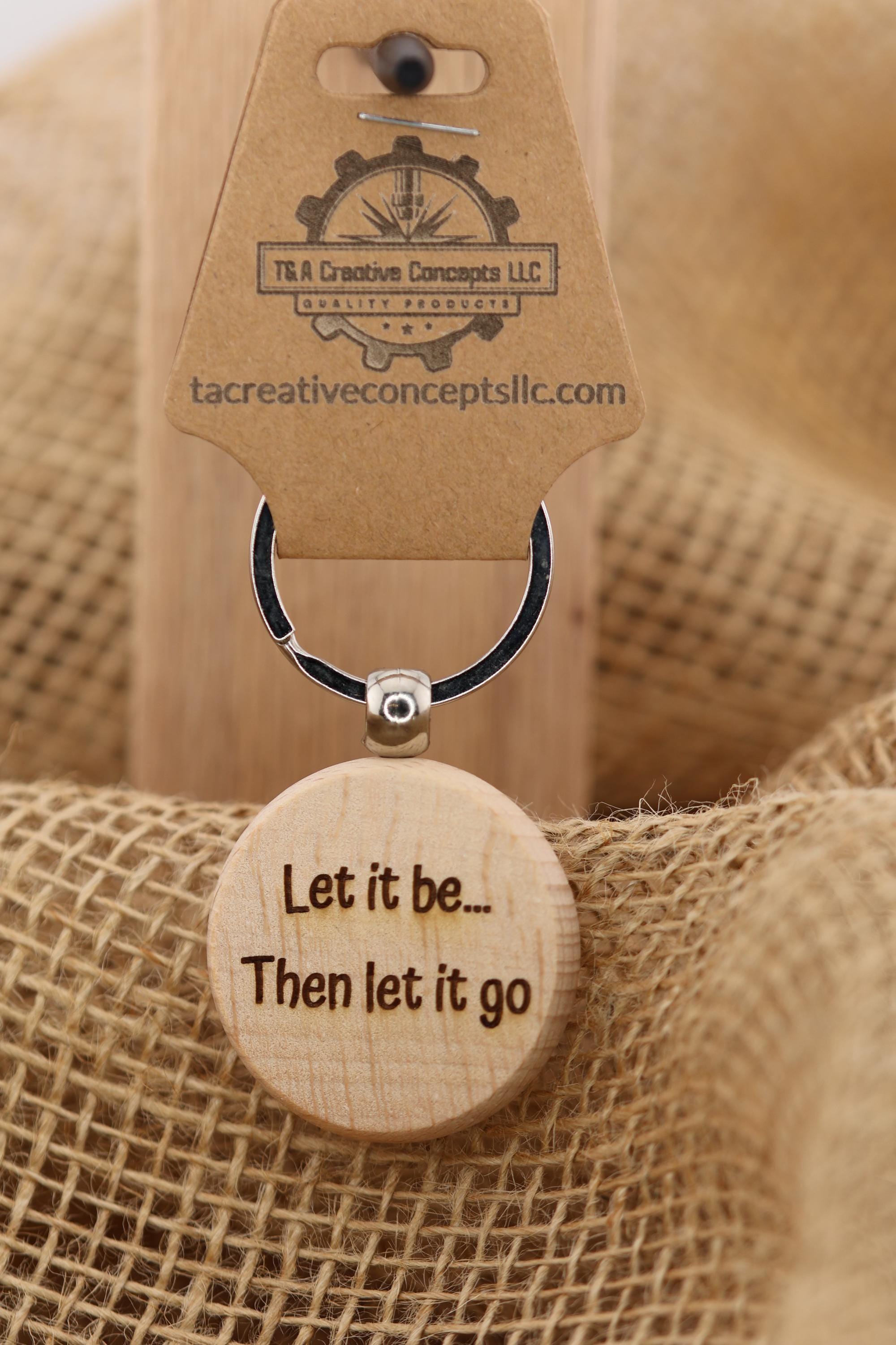 Wood Keychain – Laser Engraved Music Quote | Stainless Steel Ring, Rust Resistant