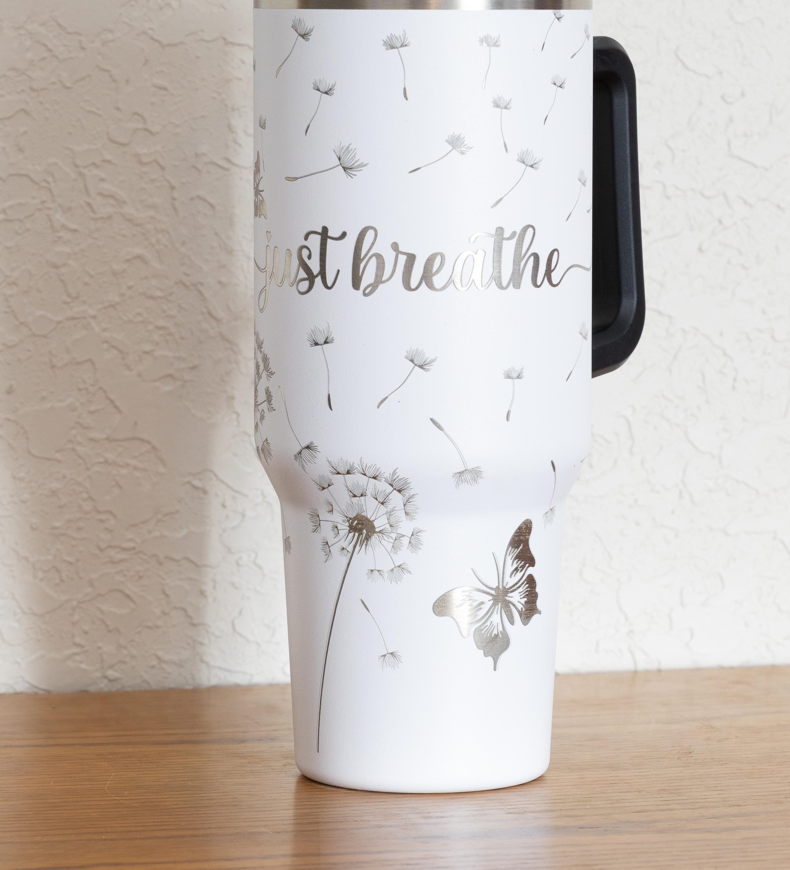 40oz Stainless Steel Tumbler – Large Vacuum Insulated Mug With Straw & Handle Grip