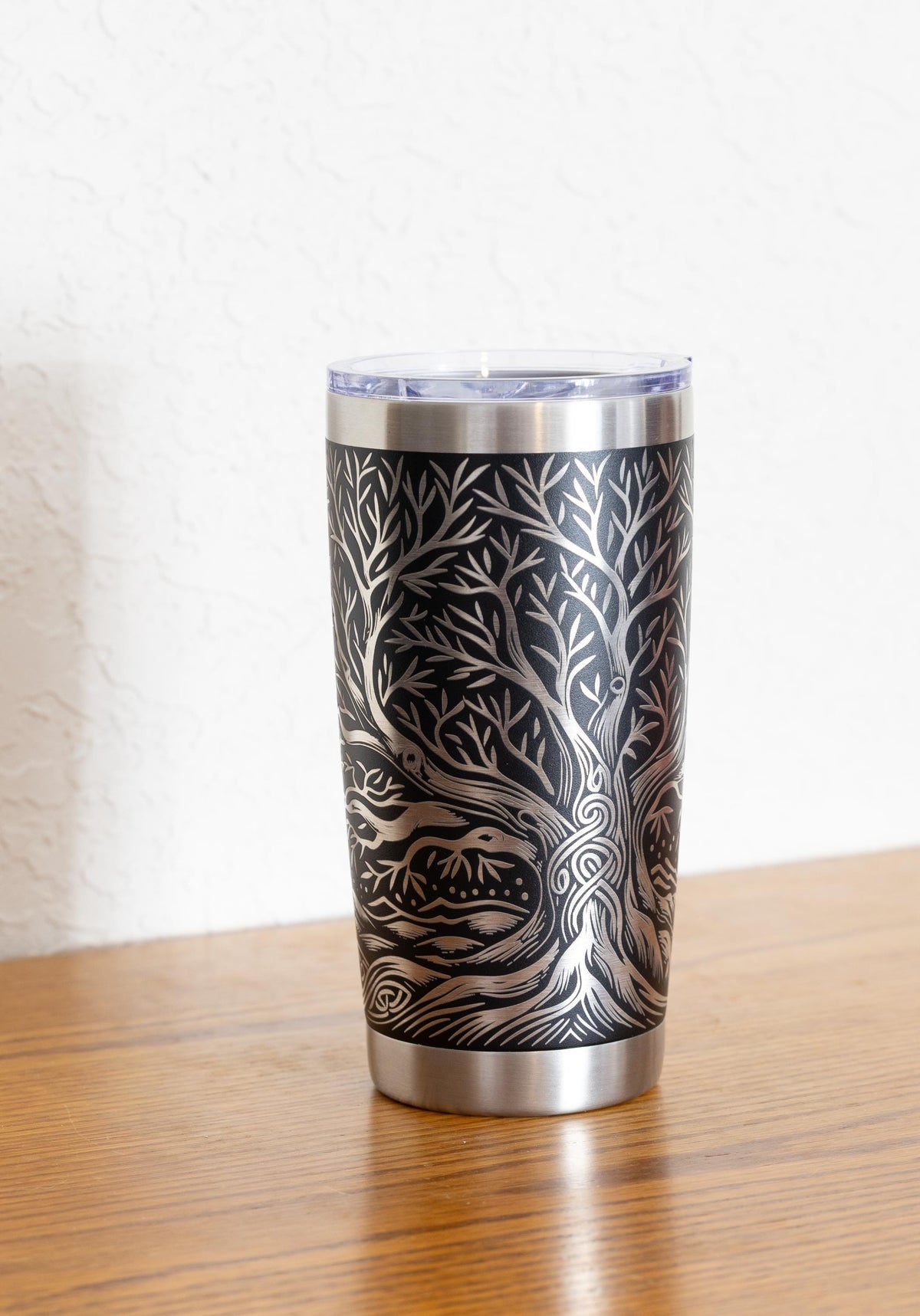 Celtic Tree Tumbler – 20oz Stainless Steel Cup | Vacuum Insulated Mug, Laser Engraved Design