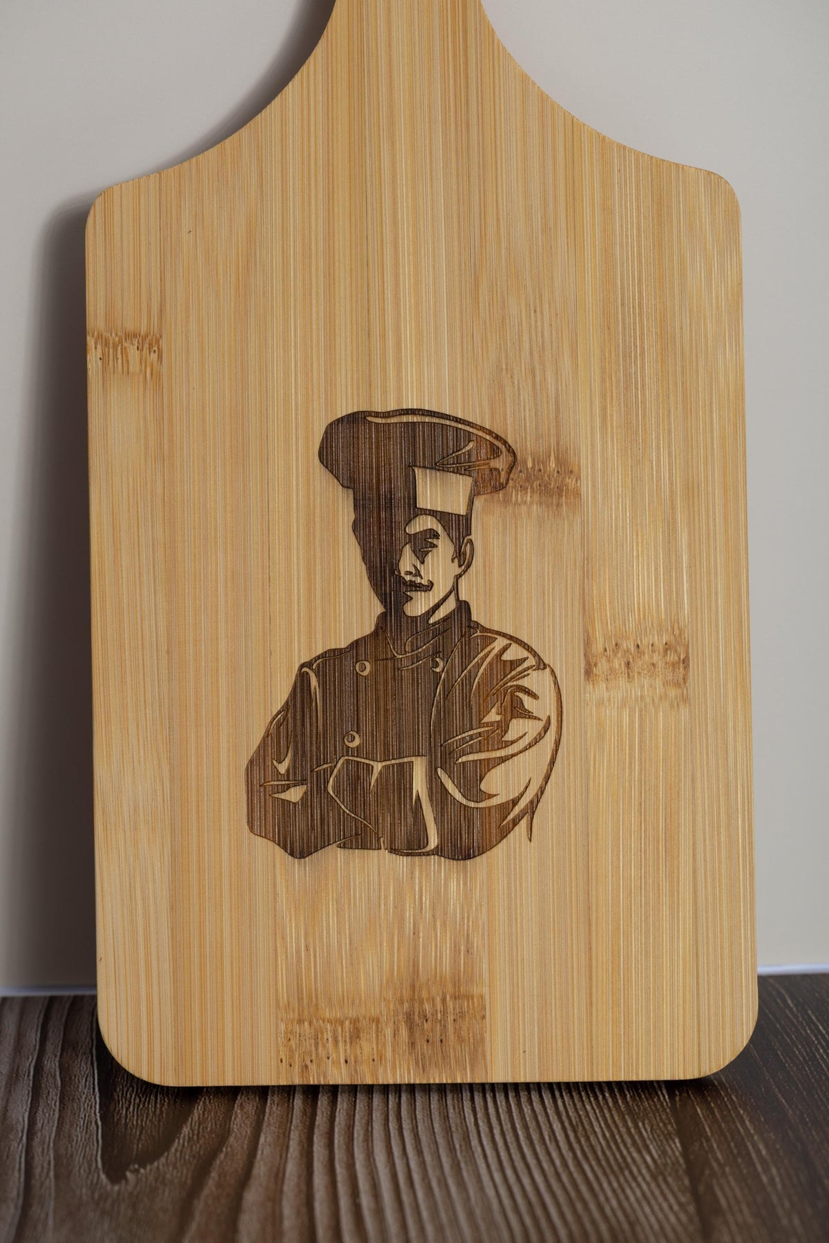 Bamboo Cutting Board - Small Chef Design | Laser Engraved Eco Friendly Prep Tray