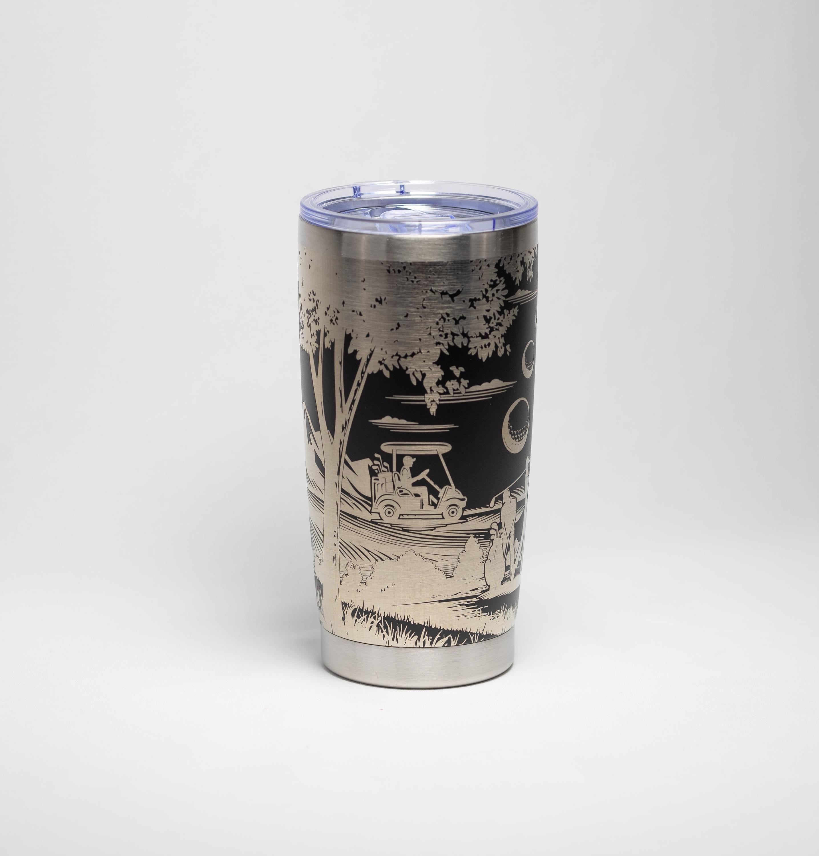 Golf Stainless Steel Tumbler - Laser Engraved 20oz | Custom Color, Double Wall Insulation