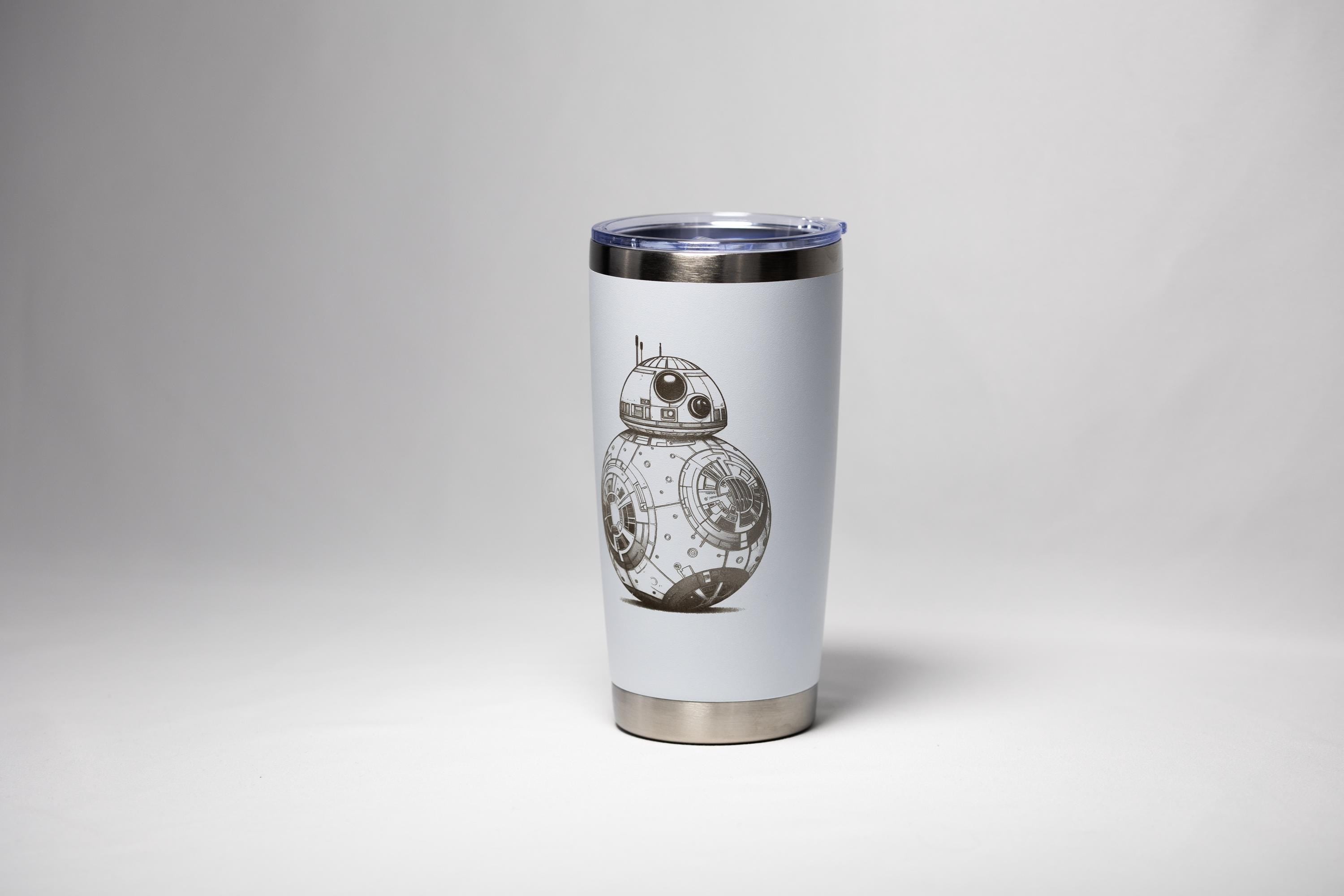 BB8 Stainless Steel Tumbler – Laser Engraved, Custom Powder Coated, 20 oz Insulated Cup