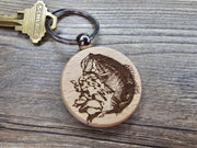 Largemouth Bass Keychain – Double Sided Engraved Hardwood With Rust Resistant Ring