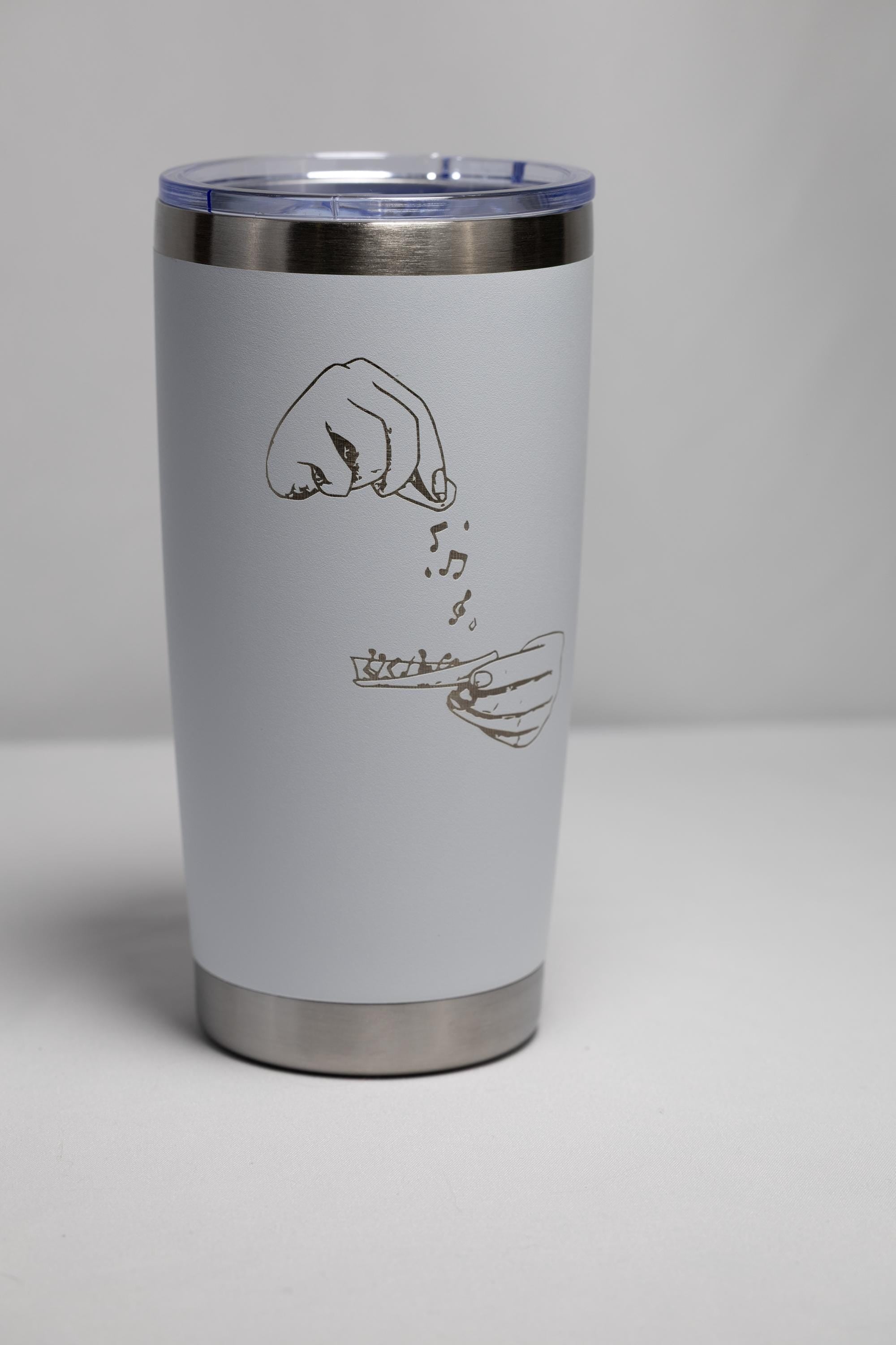 Music Stainless Tumbler - 20 oz Laser Engraved Cup | Custom Color, Vacuum Insulated