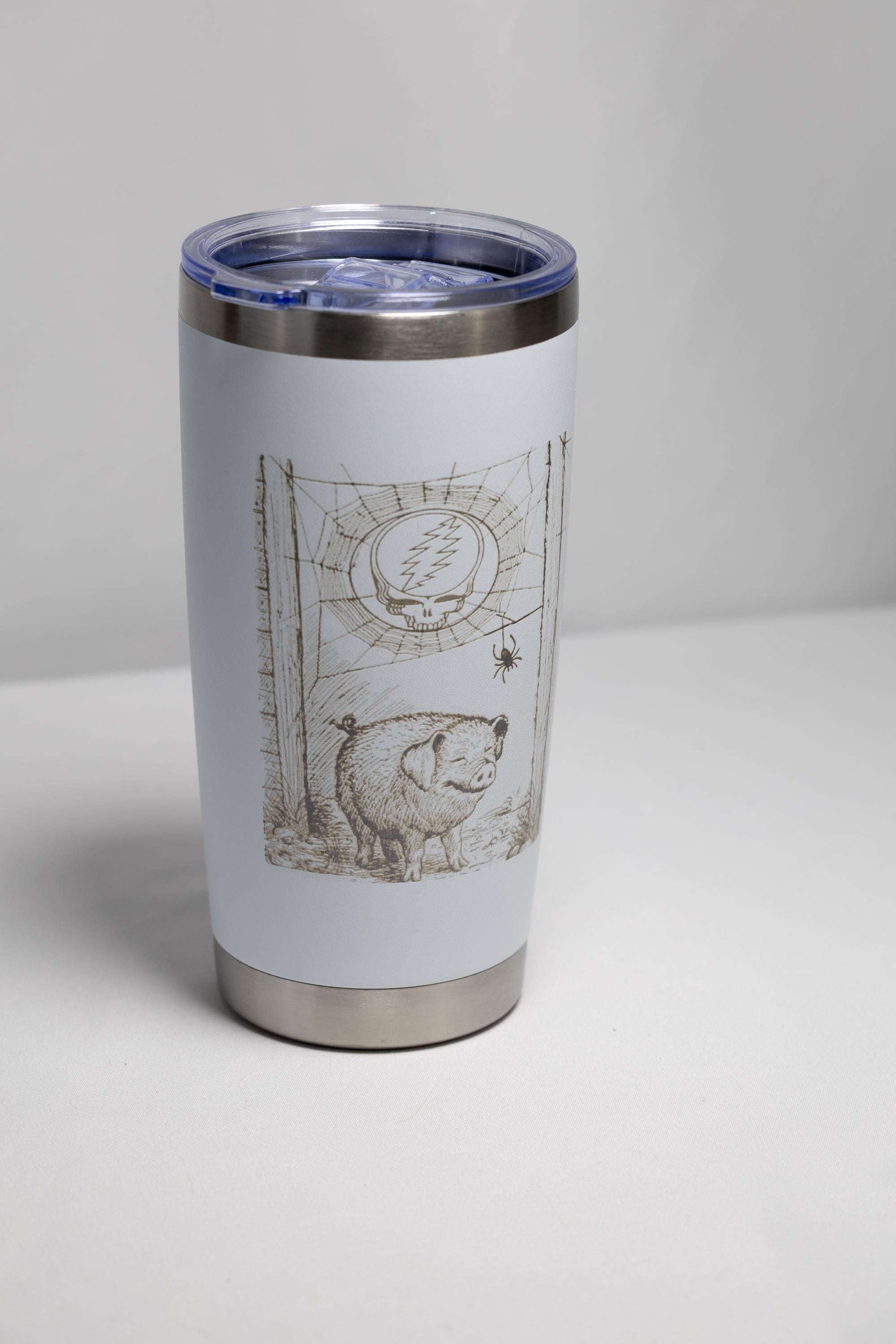 Lightning Skull Tumbler - Engraved Stainless Steel Jam Band Drinkware 20 oz