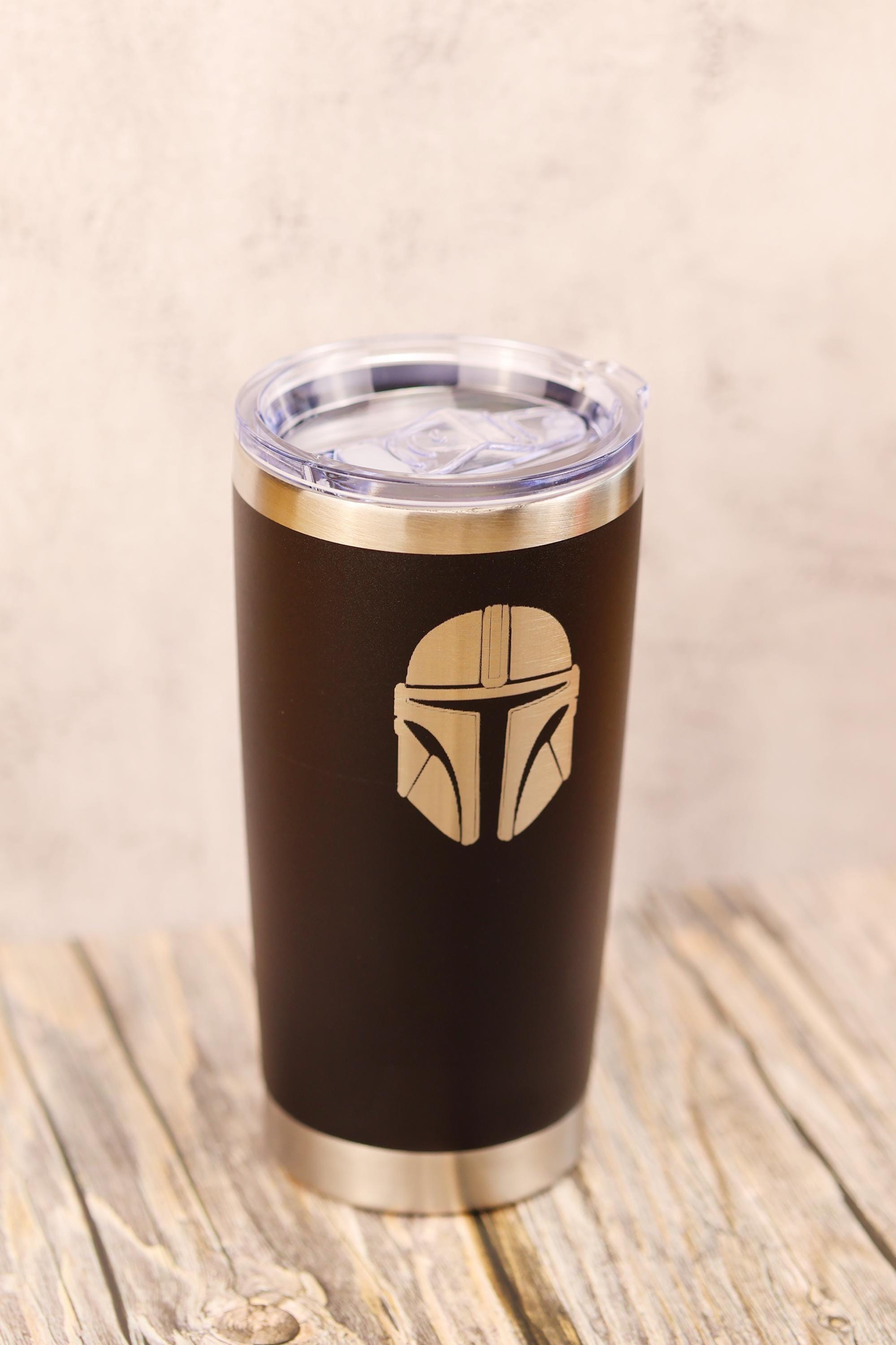 Mandalorian Insulated Tumbler – 20oz Stainless Steel Cup | Laser Engraved Travel Mug