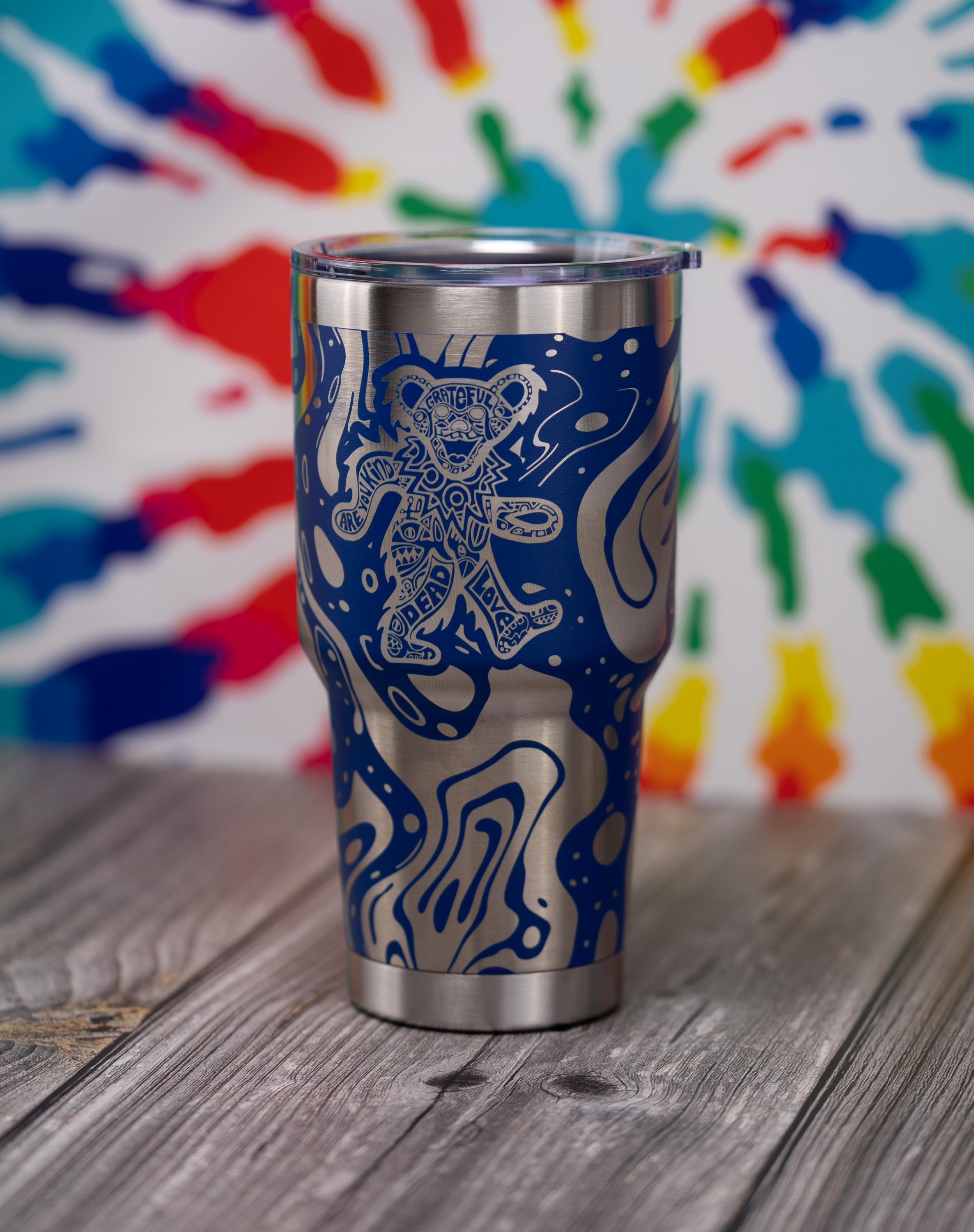 Grateful Dead Tumbler | 30oz Insulated Stainless Steel Double Wall Cup with Spill Resistant Lid