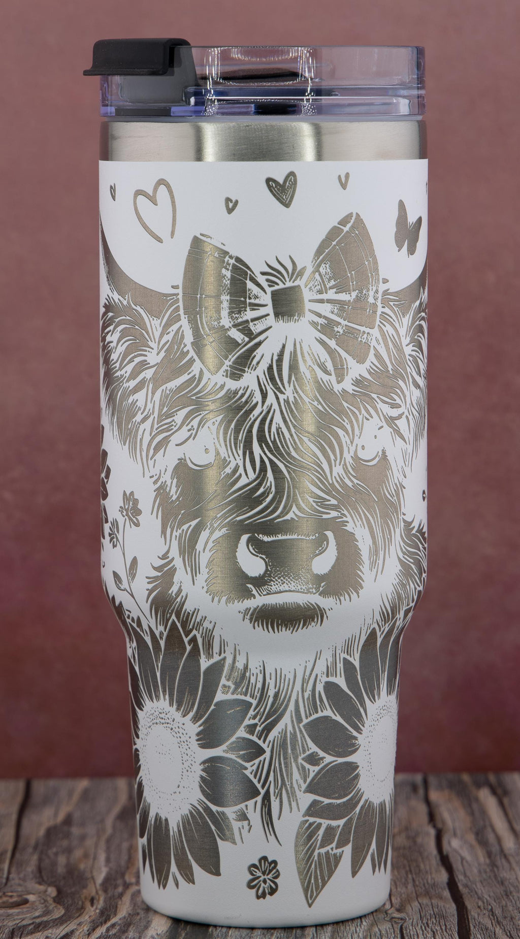 Highland Cow Tumbler - 40oz Stainless Steel Double Wall Vacuum Insulated Cup