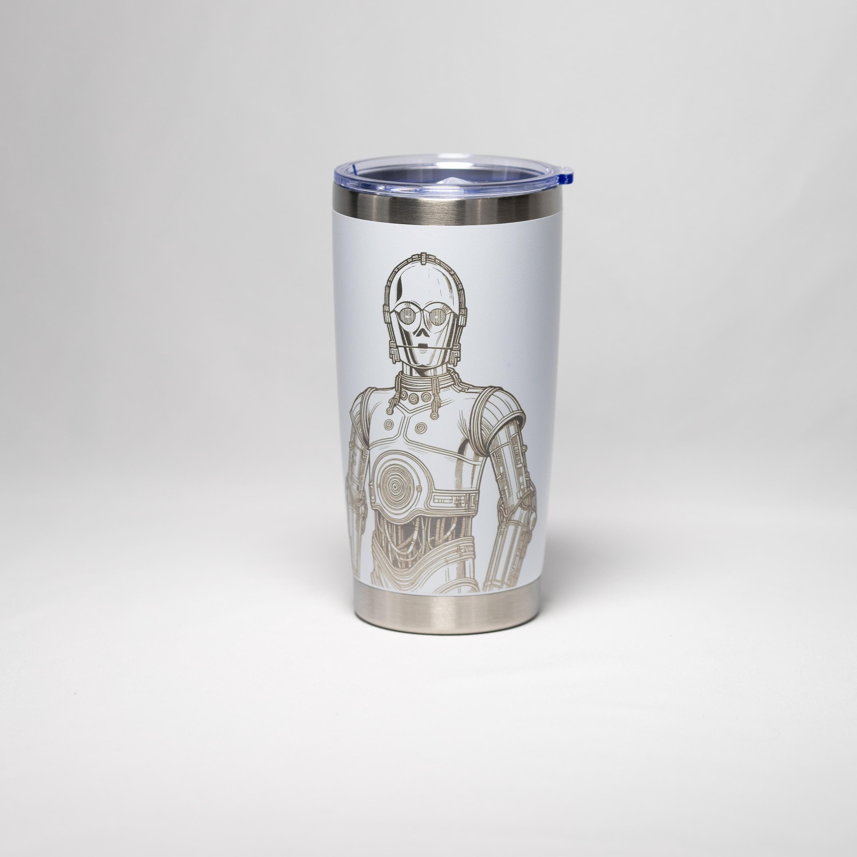 Stainless Steel Tumbler – 20 Oz Vacuum Insulated Cup with Laser Engraved Protocol Droid Design