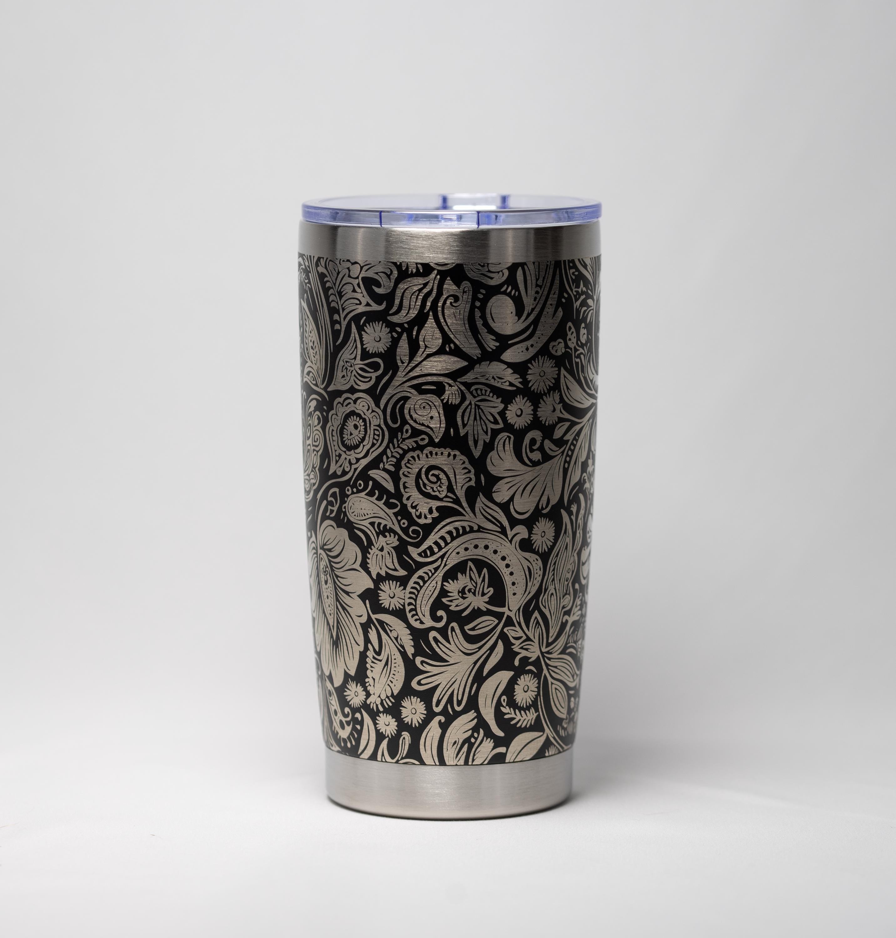 Paisley Wrap Tumbler | Insulated Stainless Steel 20 oz | Custom Color, Laser Engraved Wrap