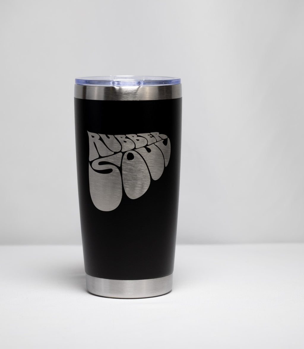 Rubber Soul Tumbler - 20 oz Stainless Steel Cup | Laser Engraved, Custom Color