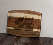 Breaking Bad Cutting Board - Acacia Wood Board with Laser Engraved Quote 'Let's Cook'