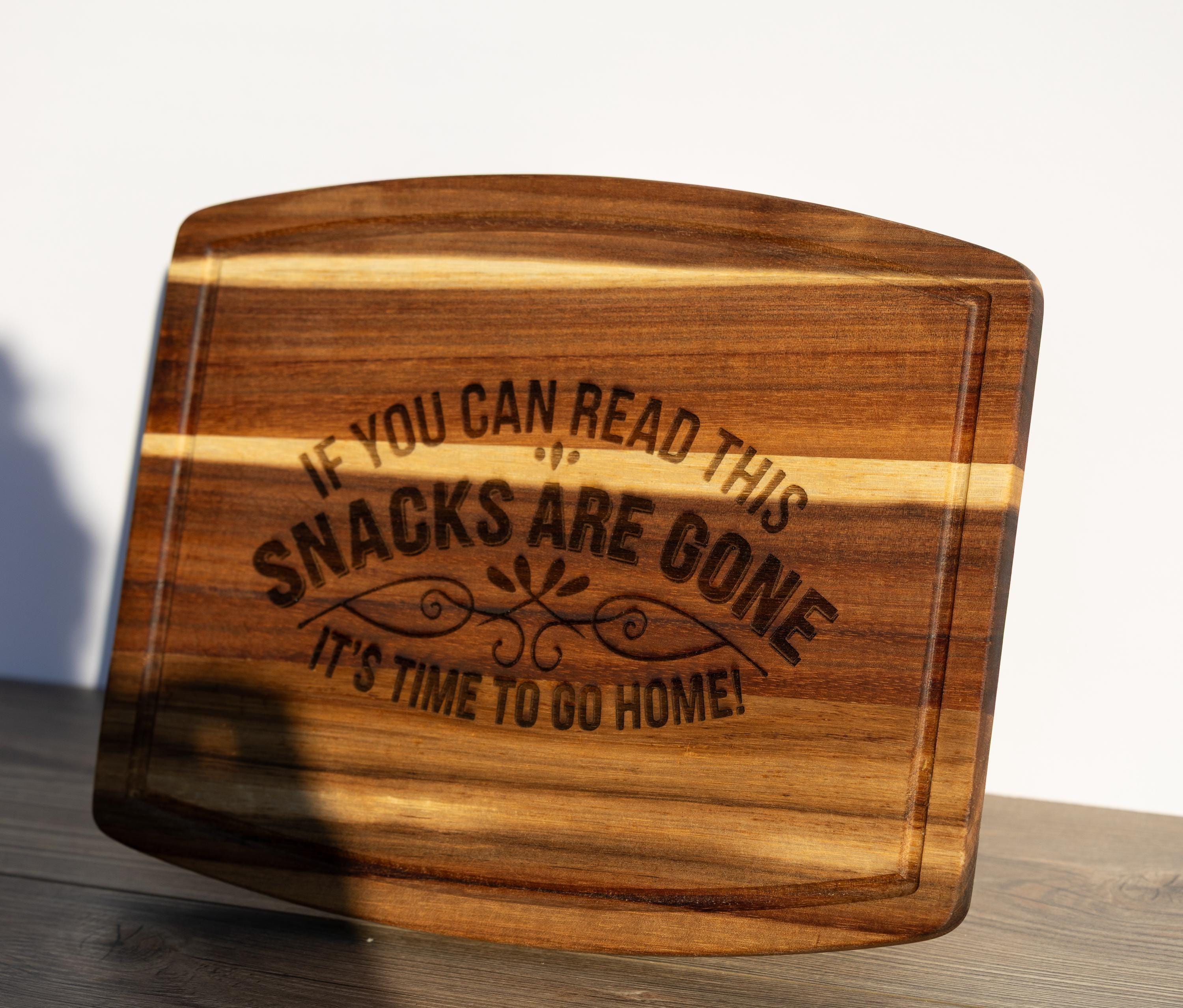 Funny Acacia Charcuterie - 10x12 Inch Wooden Cheese Board & Snack Server