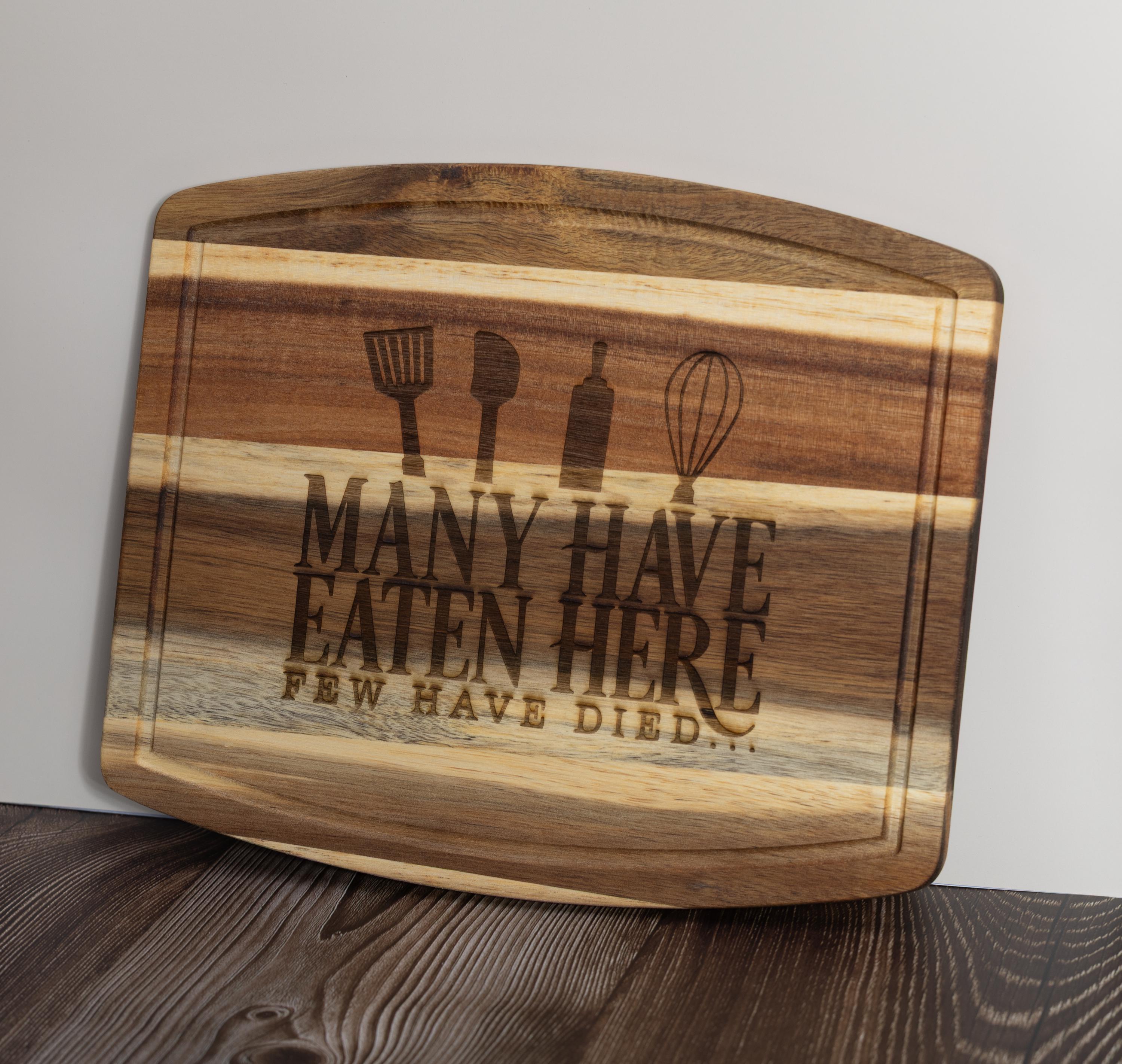 Wood Cutting Board – Durable Acacia Wood, Laser Engraved, Funny Kitchen Decor 10x12