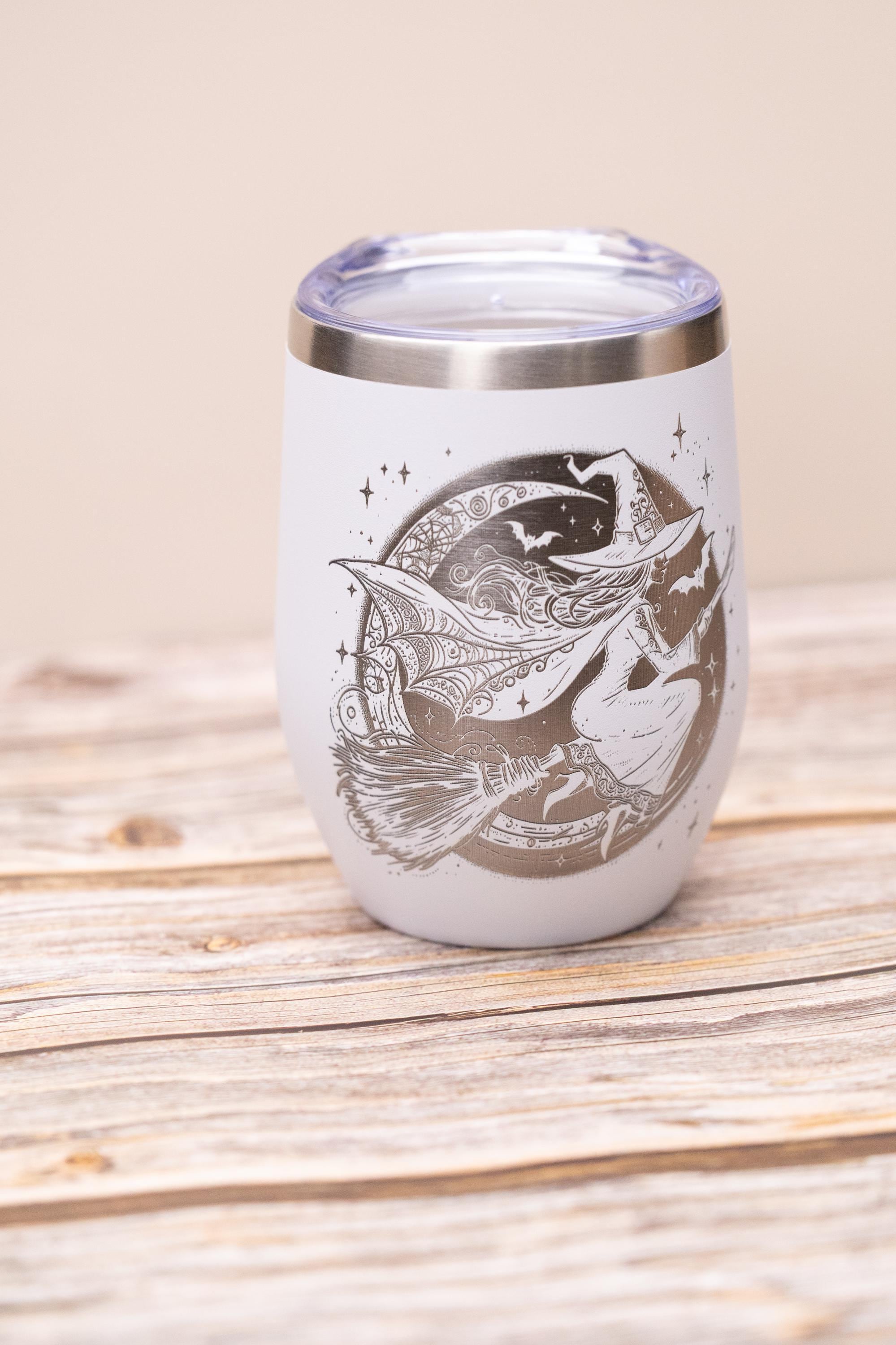 Witch Wine Tumbler - Insulated Stainless Steel Double Wall Tumbler with Spill Resistant Lid
